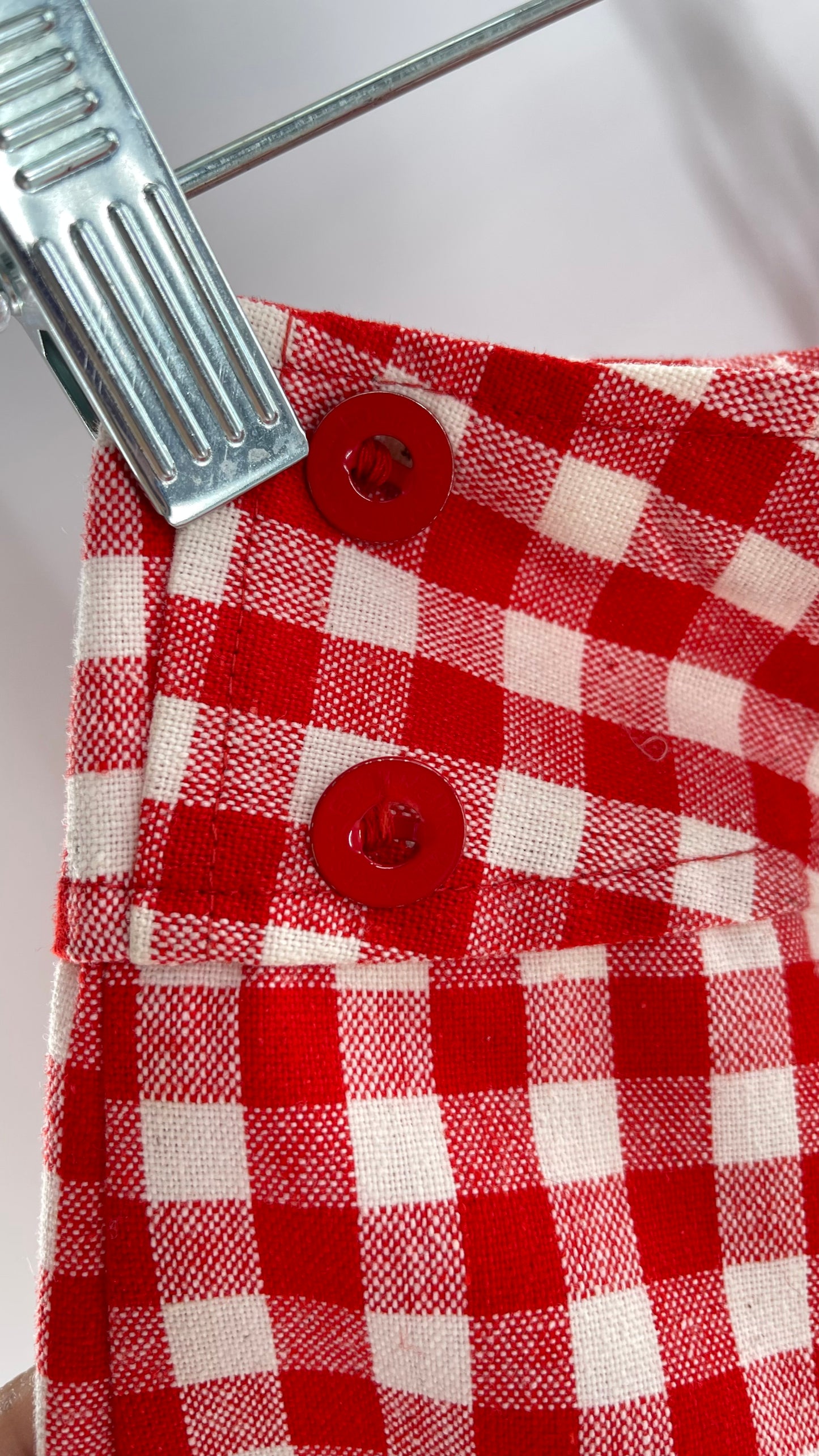 Vintage Bobbie Brook Red and White Picnic Mini Skirt (Large)