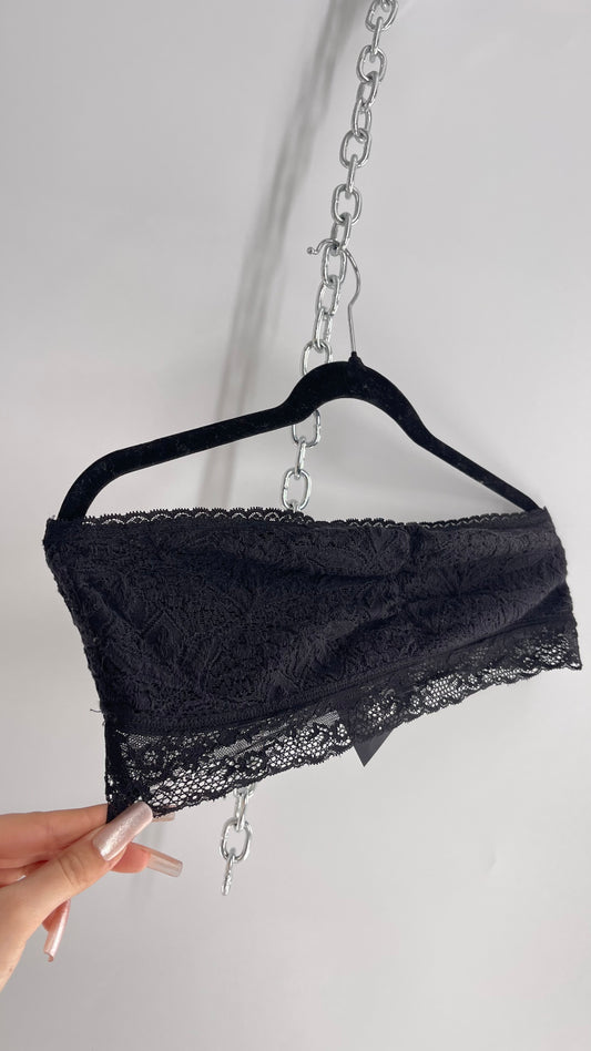 Rich n Beautiful Black Lace Bandeau Double Lined (Large)