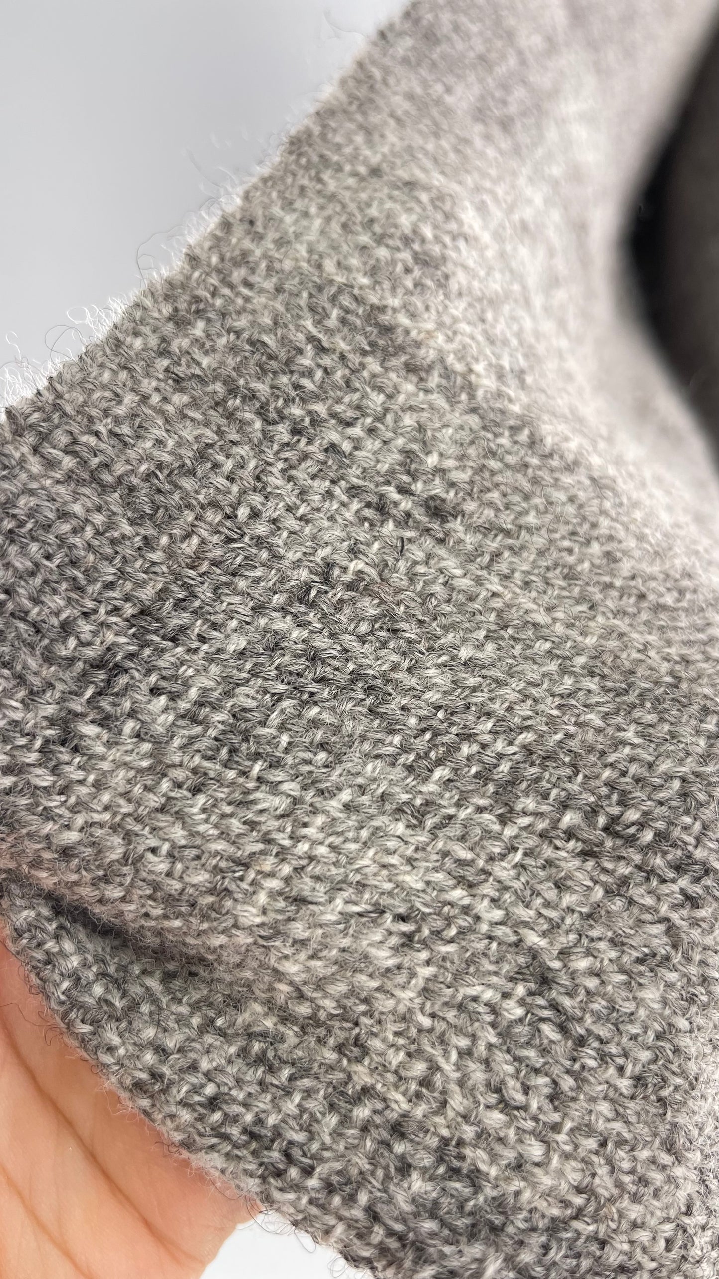 JuSt Shetland Handspun + Handwoven Shetland Yarn Julia Downing Nordus, Scousburgh Grey Woven Scarf
