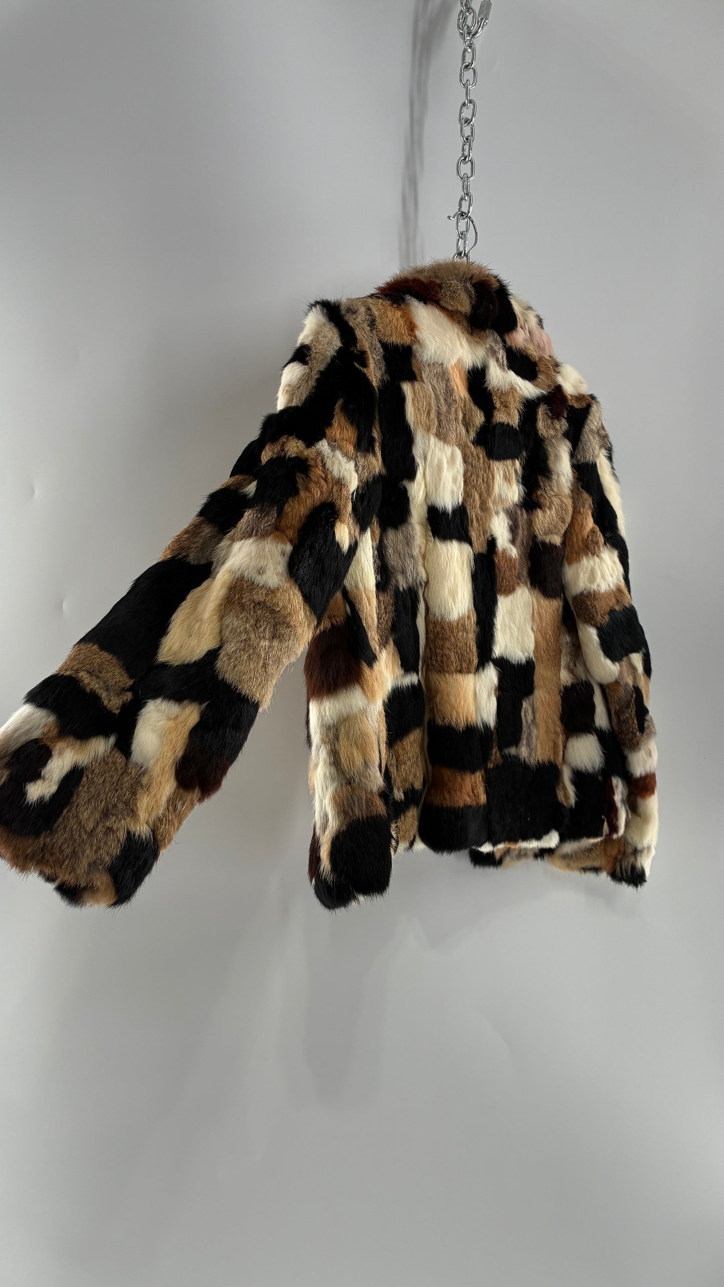 Vintage 1970s FURMOSTE Genuine French Rabbit Fur Patchwork Jacket (7/8)
