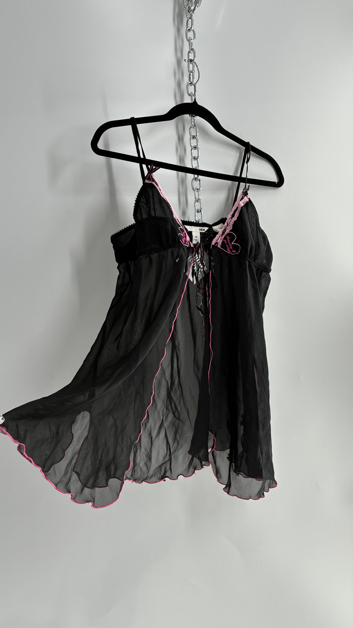 Vintage “Friday I’m in Love. Saturday I go crazy.” Heart Patchwork Polka Dot Camisole (M)