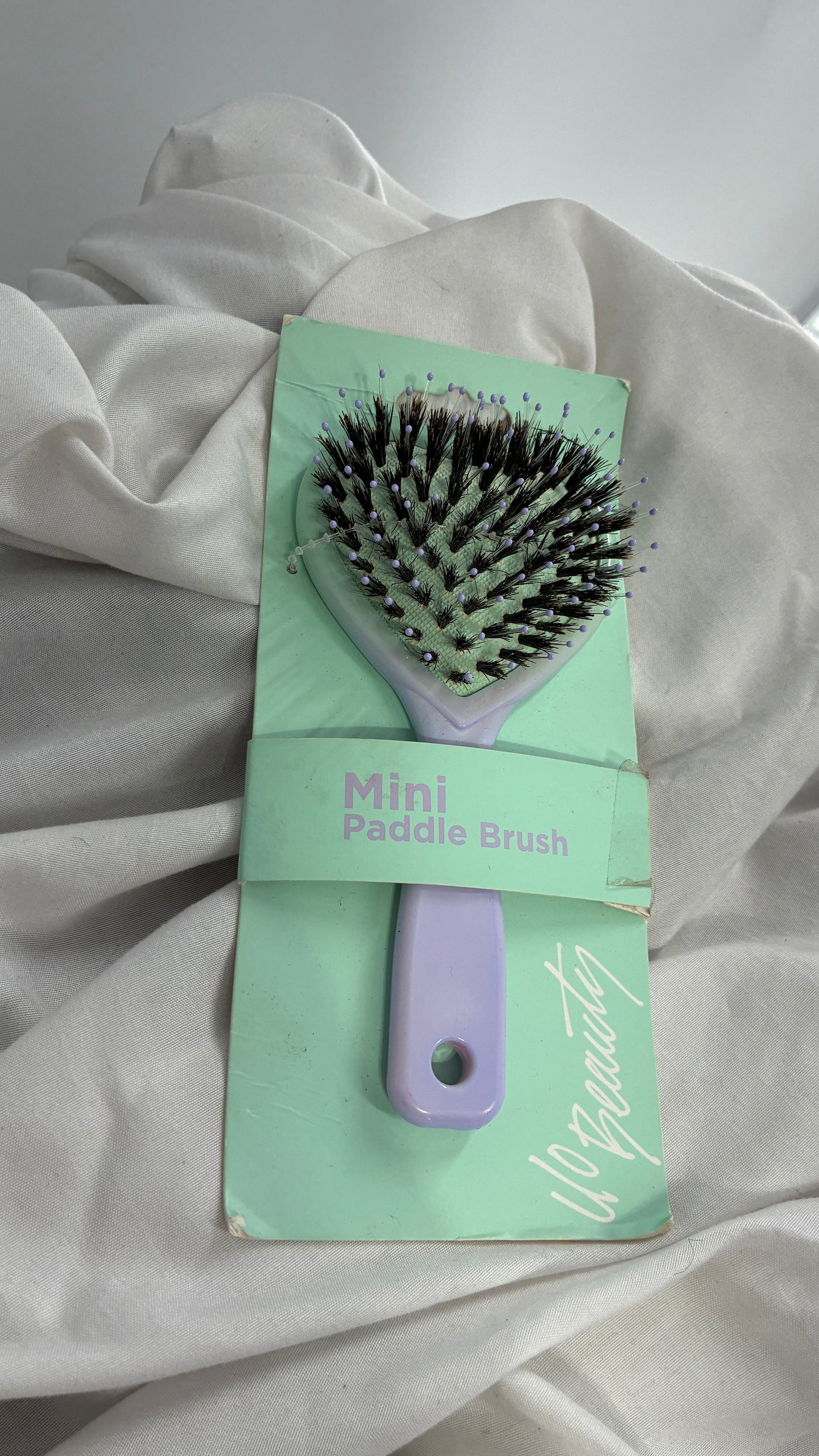 Urban Outfitters Teal/Purple Heart Paddle Brush