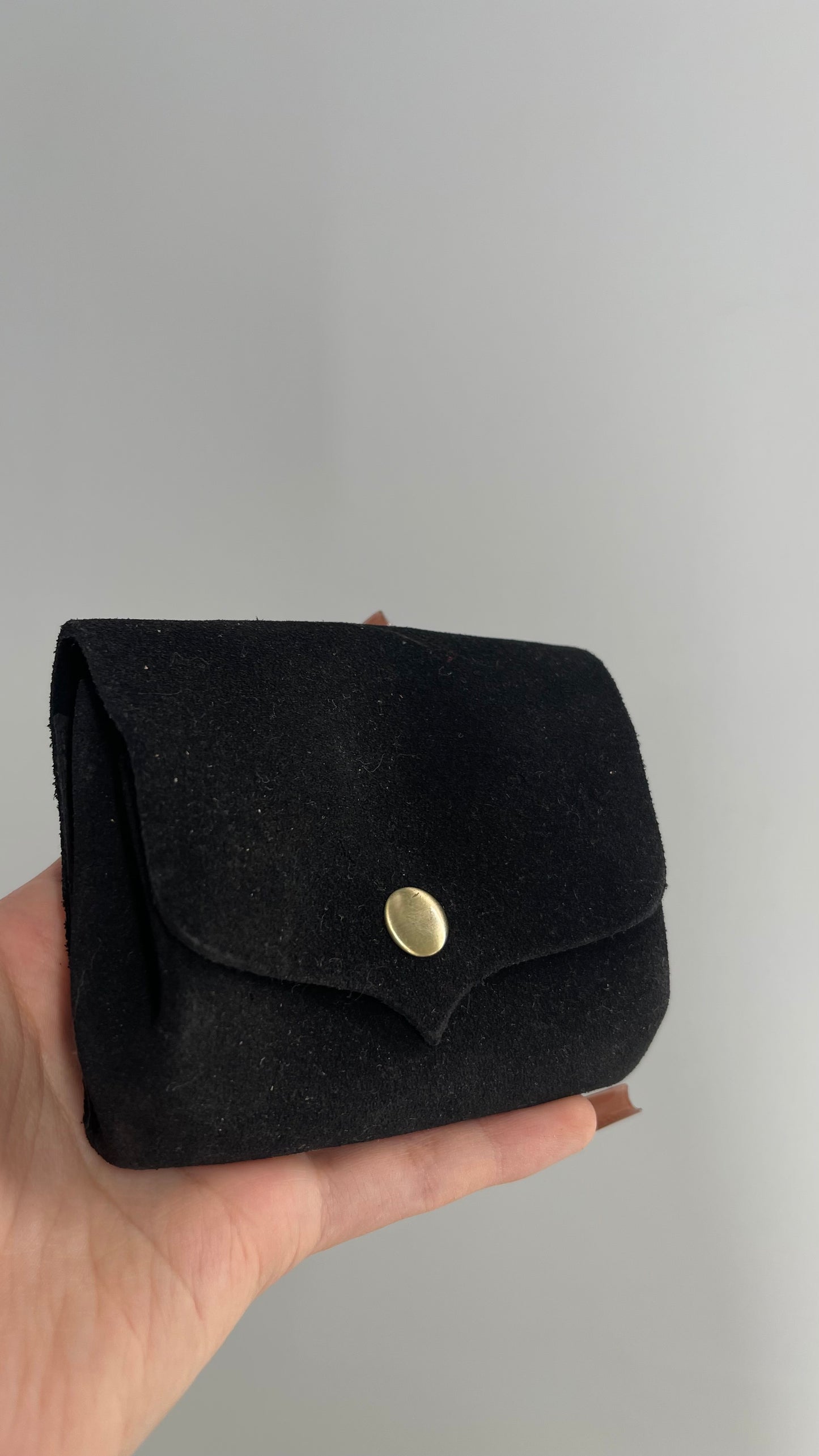 Urban Outfitters Black Suede Leather Wallet Belt Bag