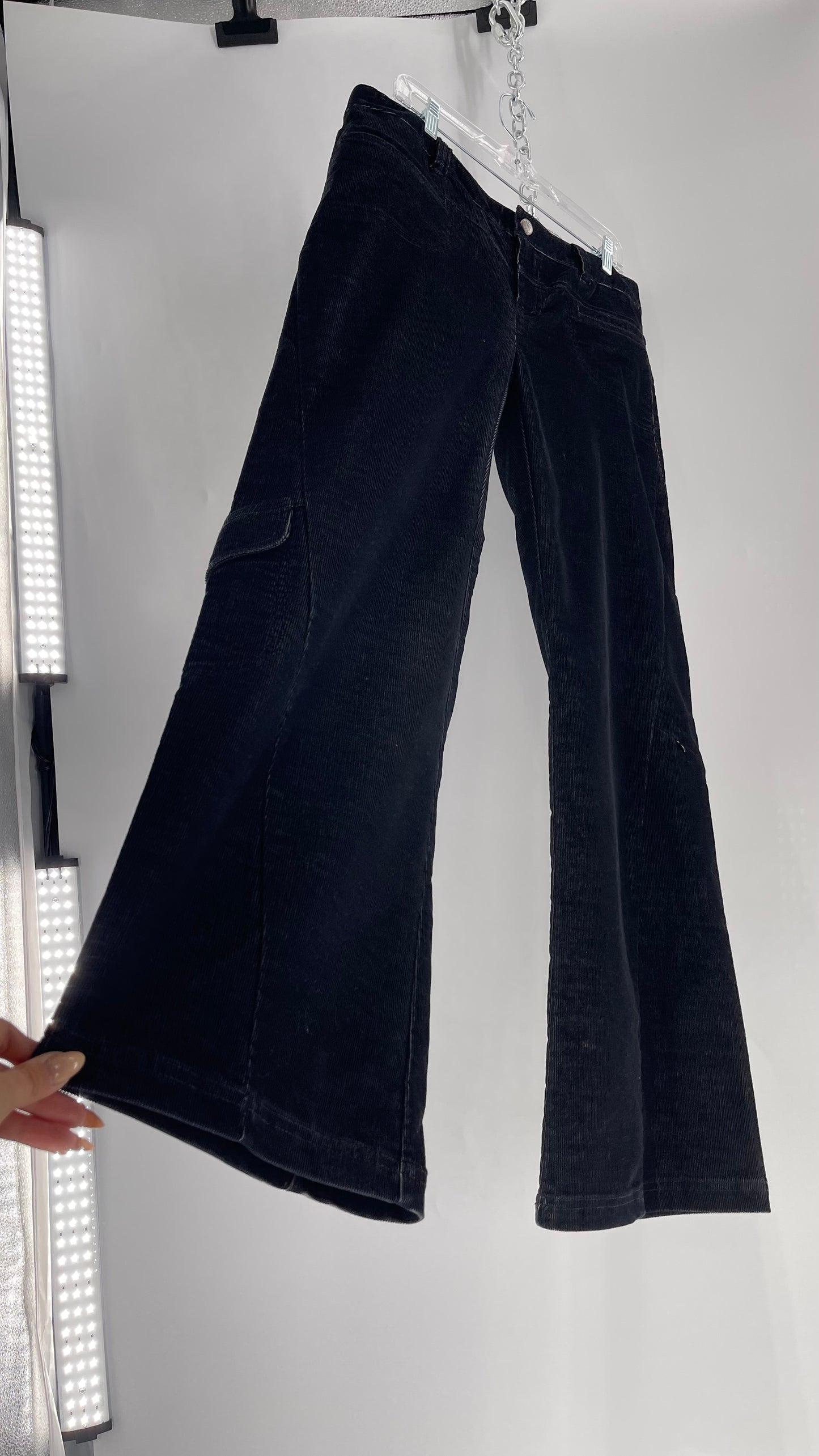 Athleta Black Flare Corduroy Pants (Size 14/L)