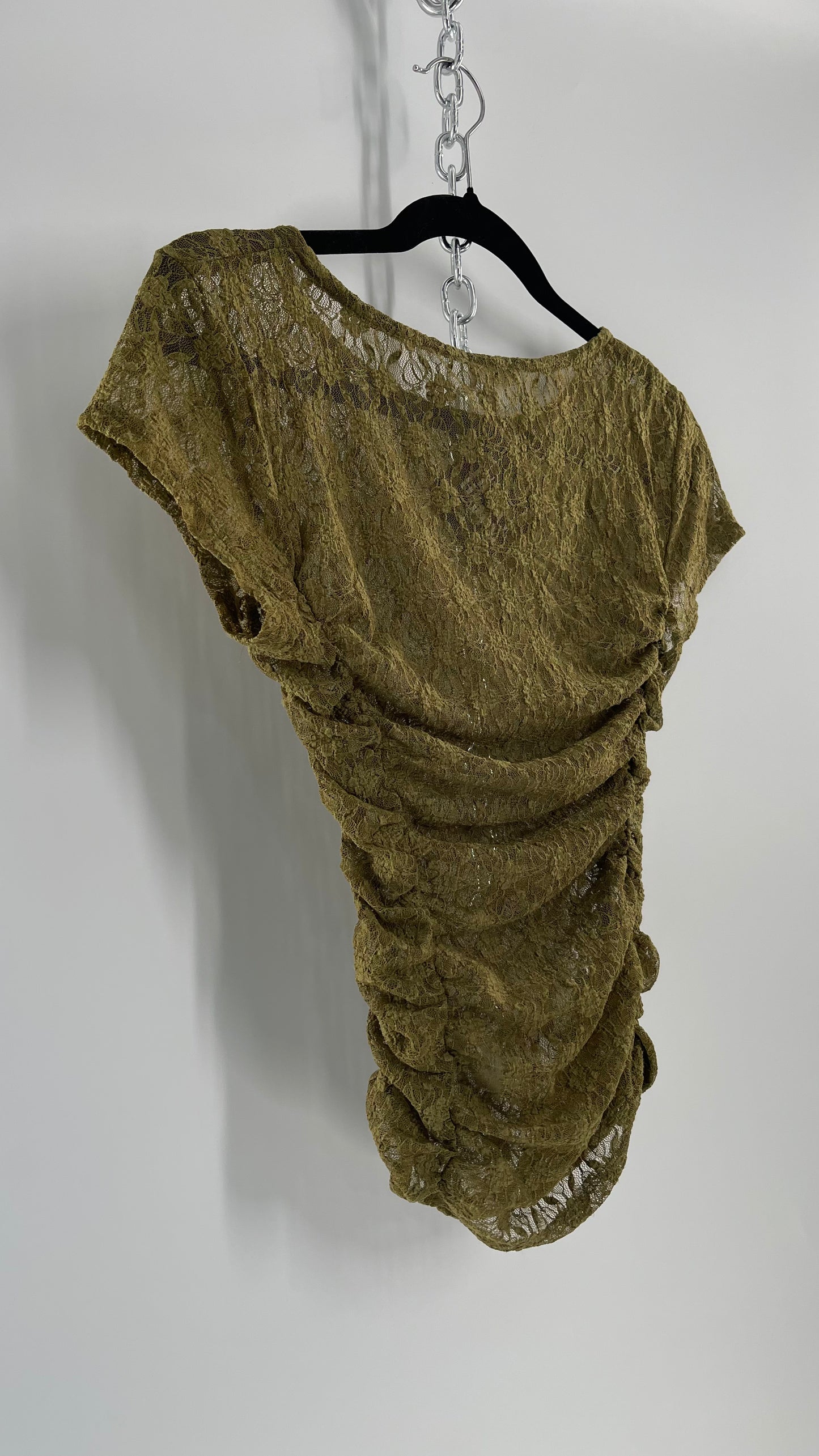 Intimately Free People Army Green Lace Ruche Side T (XS)