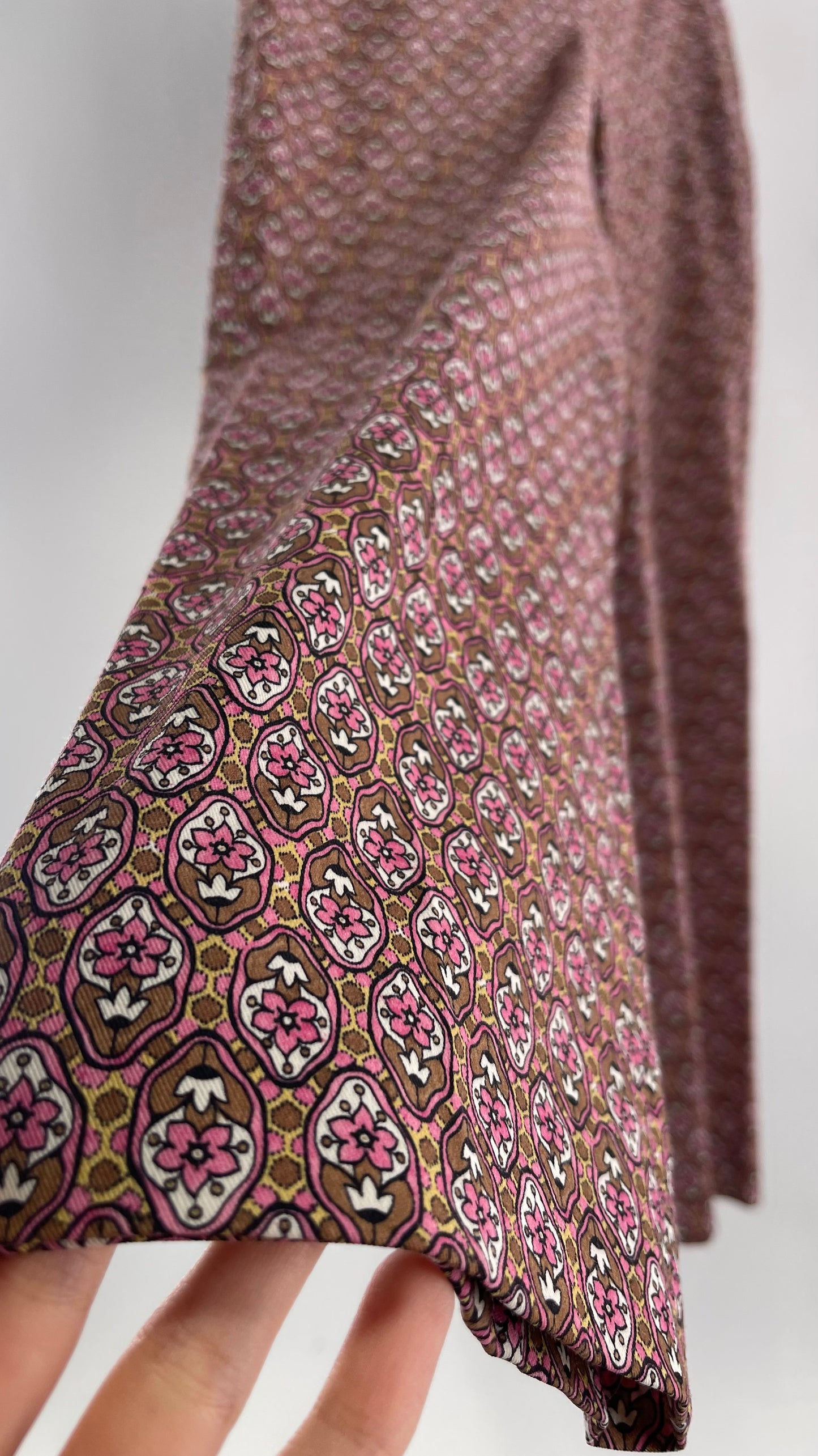 Vintage PRADA Trouser Brown Pink 1970s Style Pattern (28)