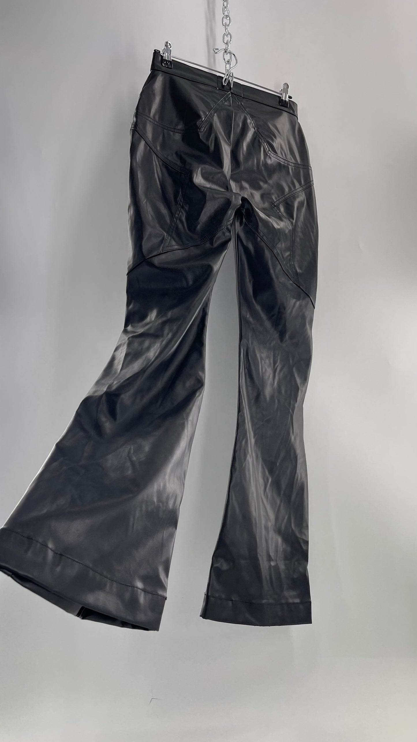 Revice Faux Leather Kick Flares with Star Bum (29)