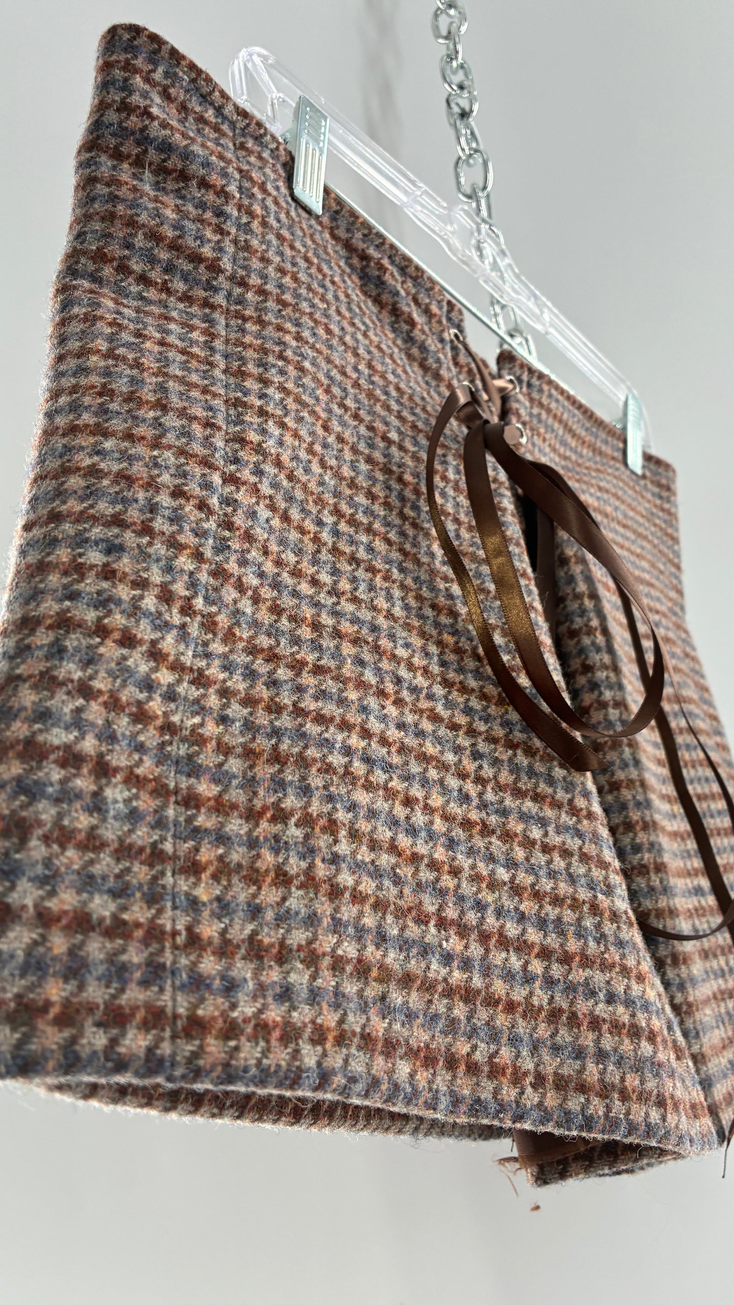 Vintage Suit Set with GOOD WORKS CLOTHING Wool Blend Indigo Plaid Blazer and Upcycled Wool Blend Mini Skirt (6 Petite)