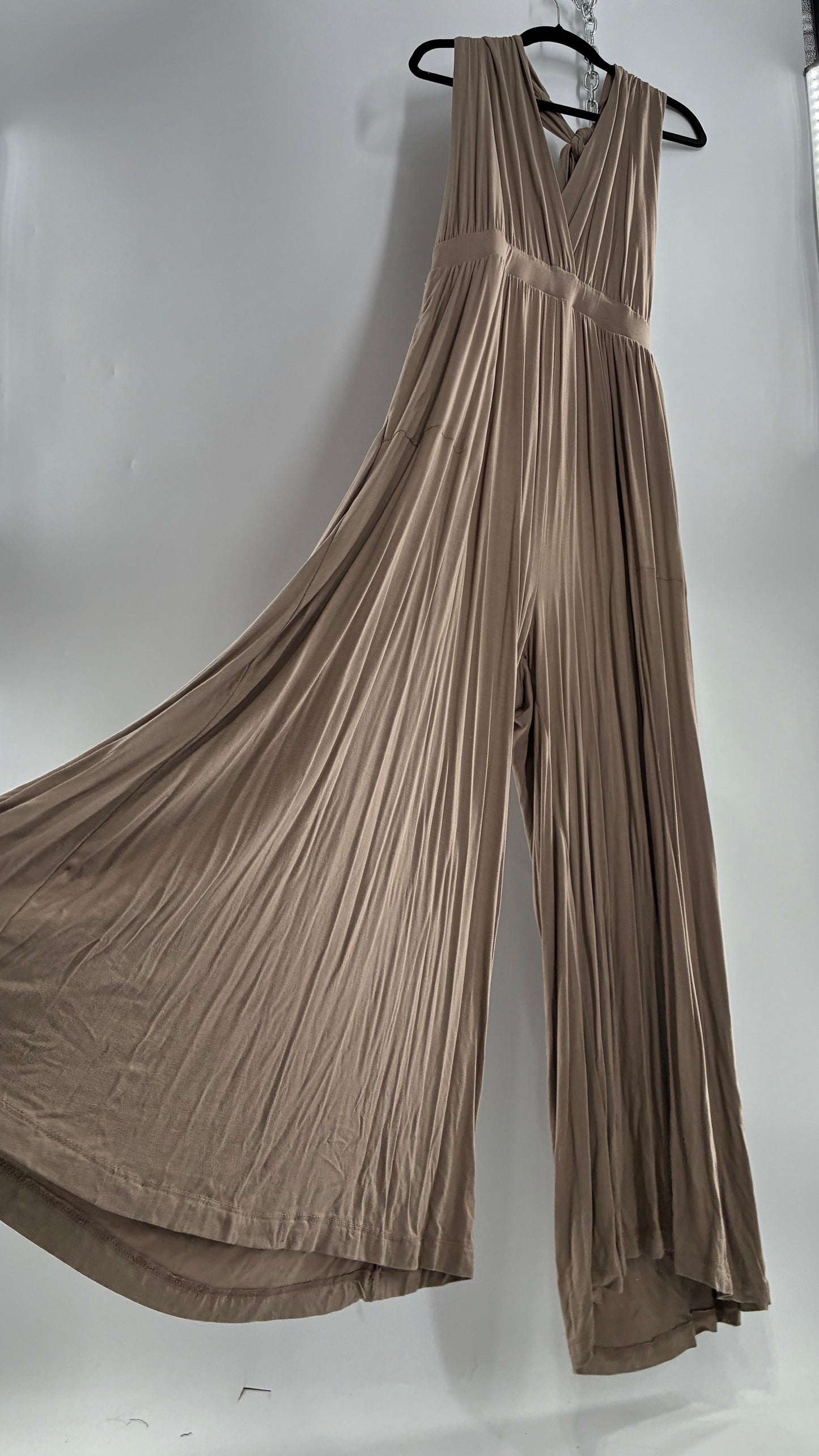 Free People Clay Halter Open Back, Wide Leg Jumpsuit with Tags Attached (XL)