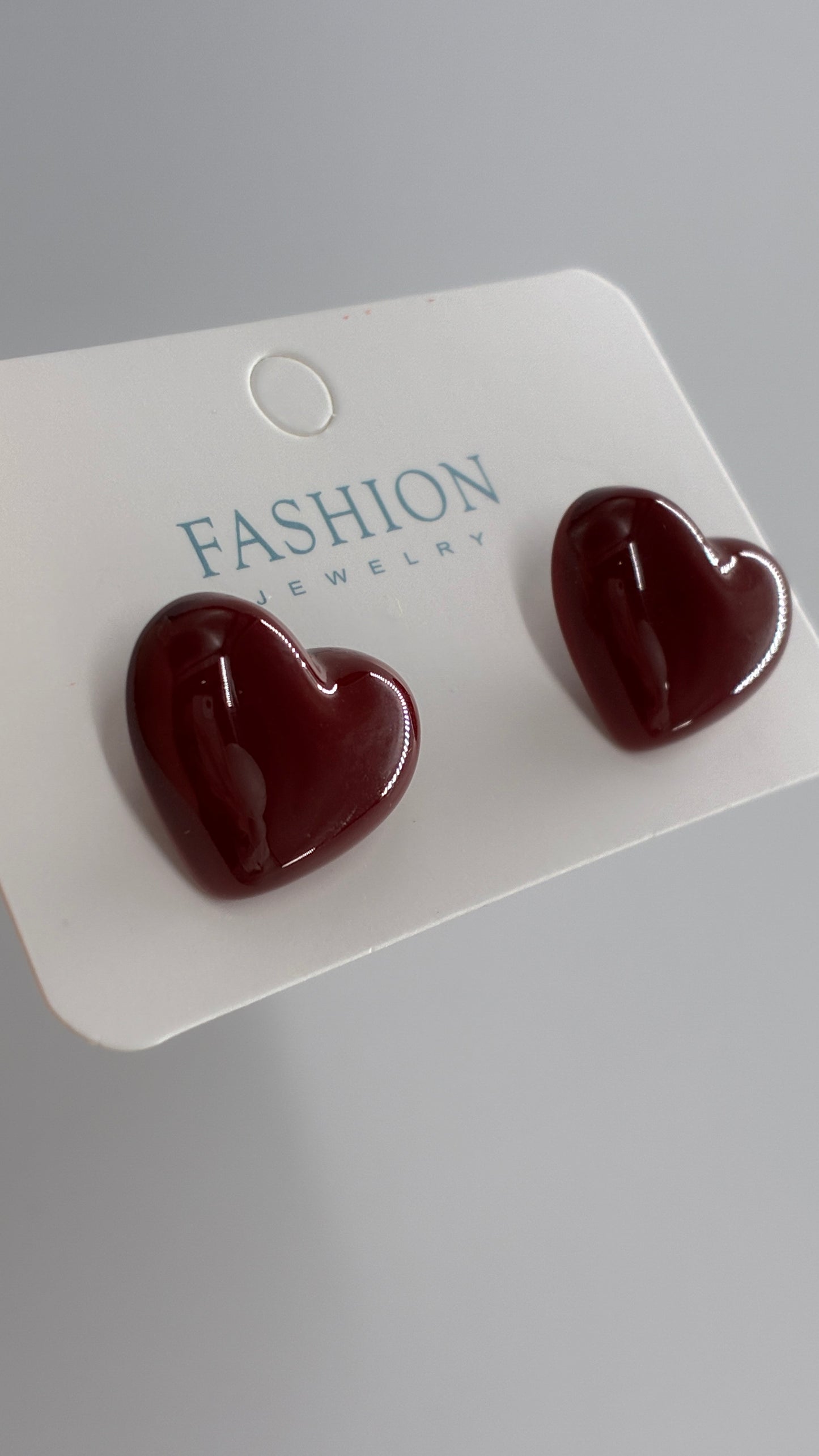 Red Heart Shaped Earrings