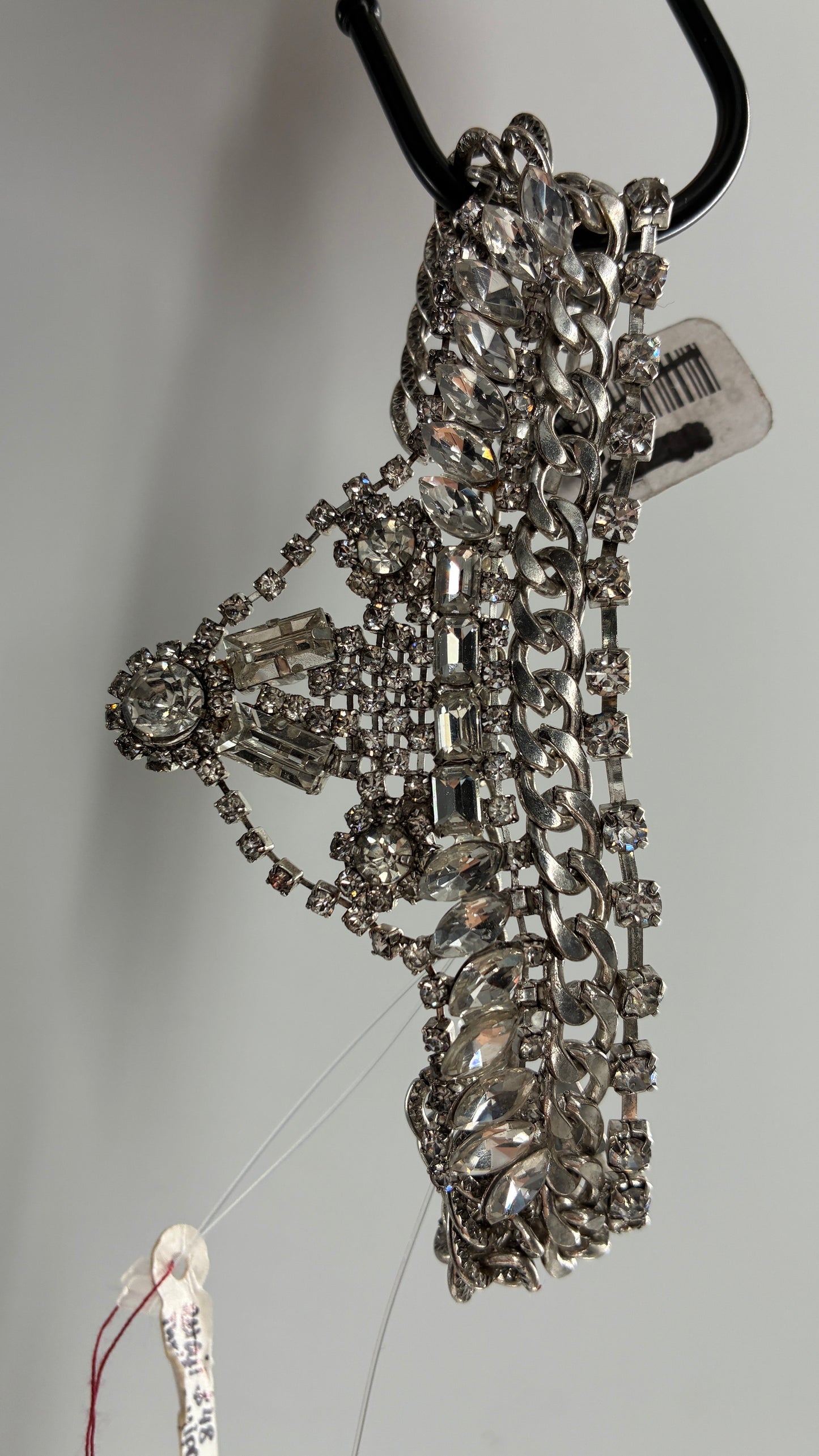 Free People Elaborate Silver Rhinestone Bracelet with Tags Attached