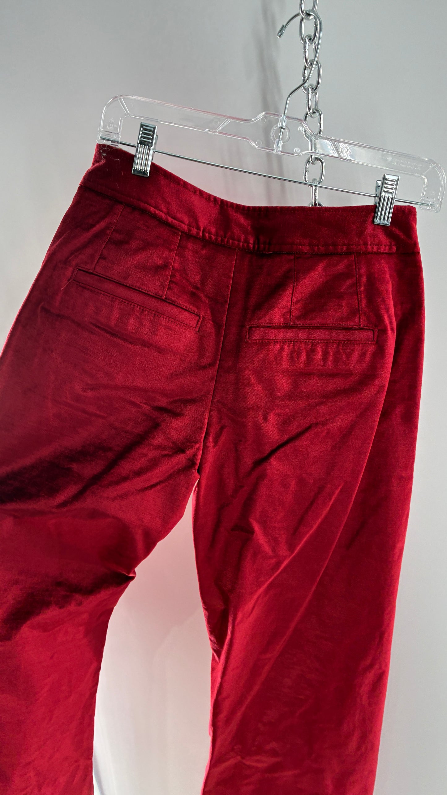 Free People Red Velvet Walk with You Kick Flare Hot Pants (2)