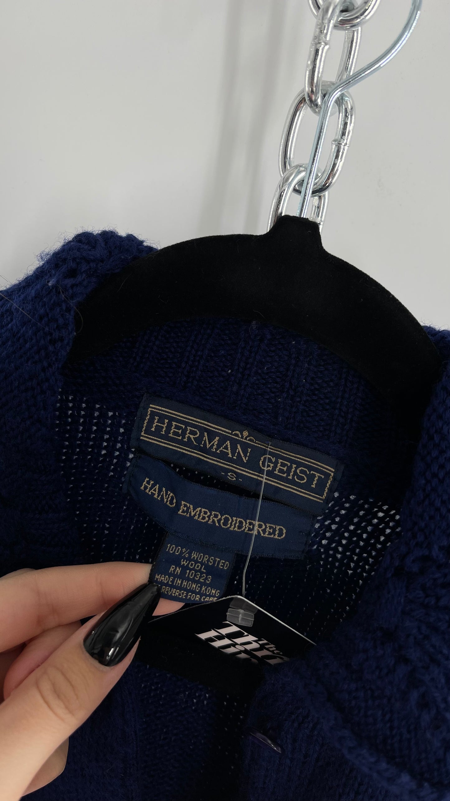 HERMAN GEIST Hand Embroidered 100% Worsted Wool (Small)