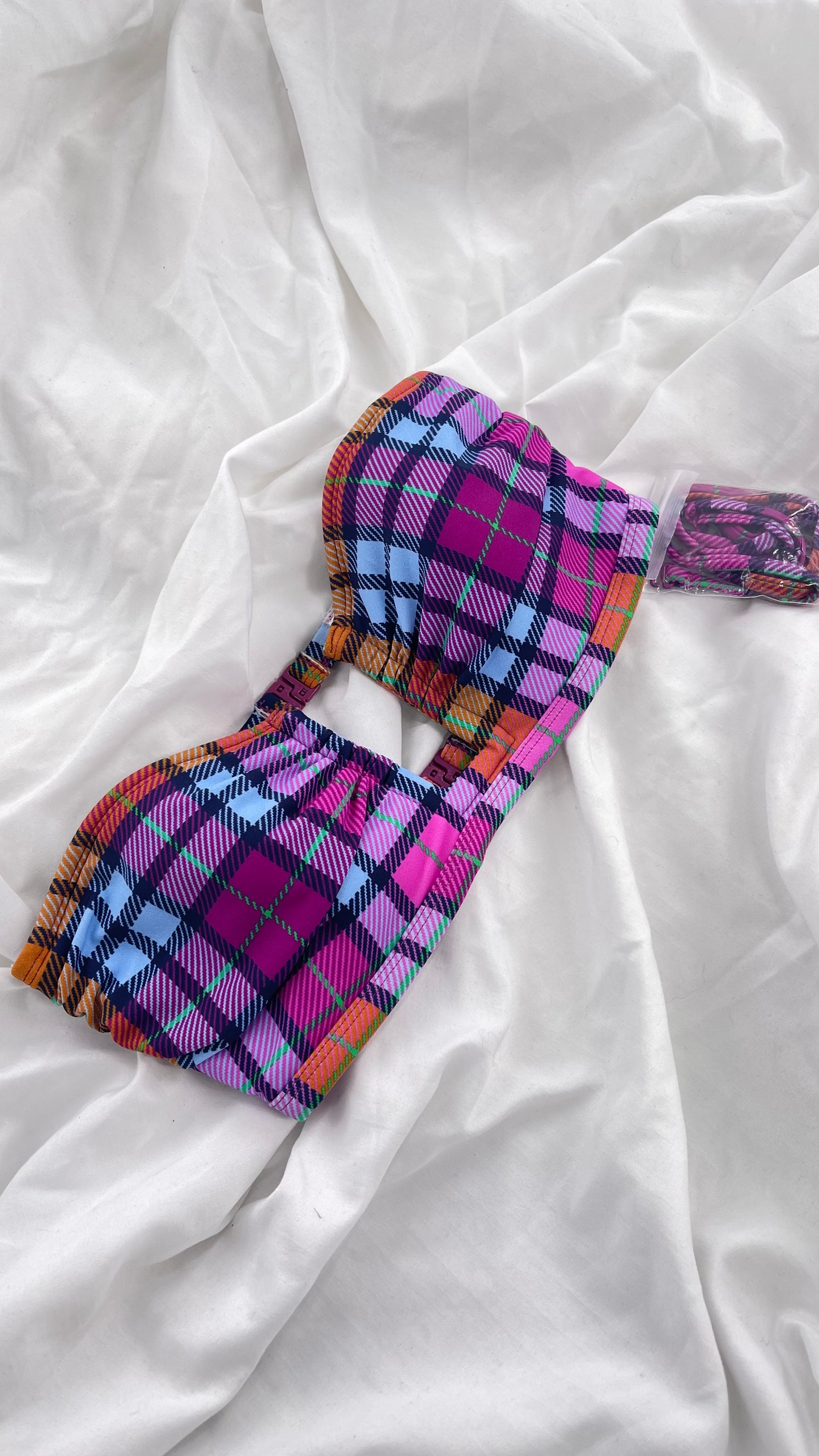Urban Outfitters Out From Under Plaid Swim Top (Small)