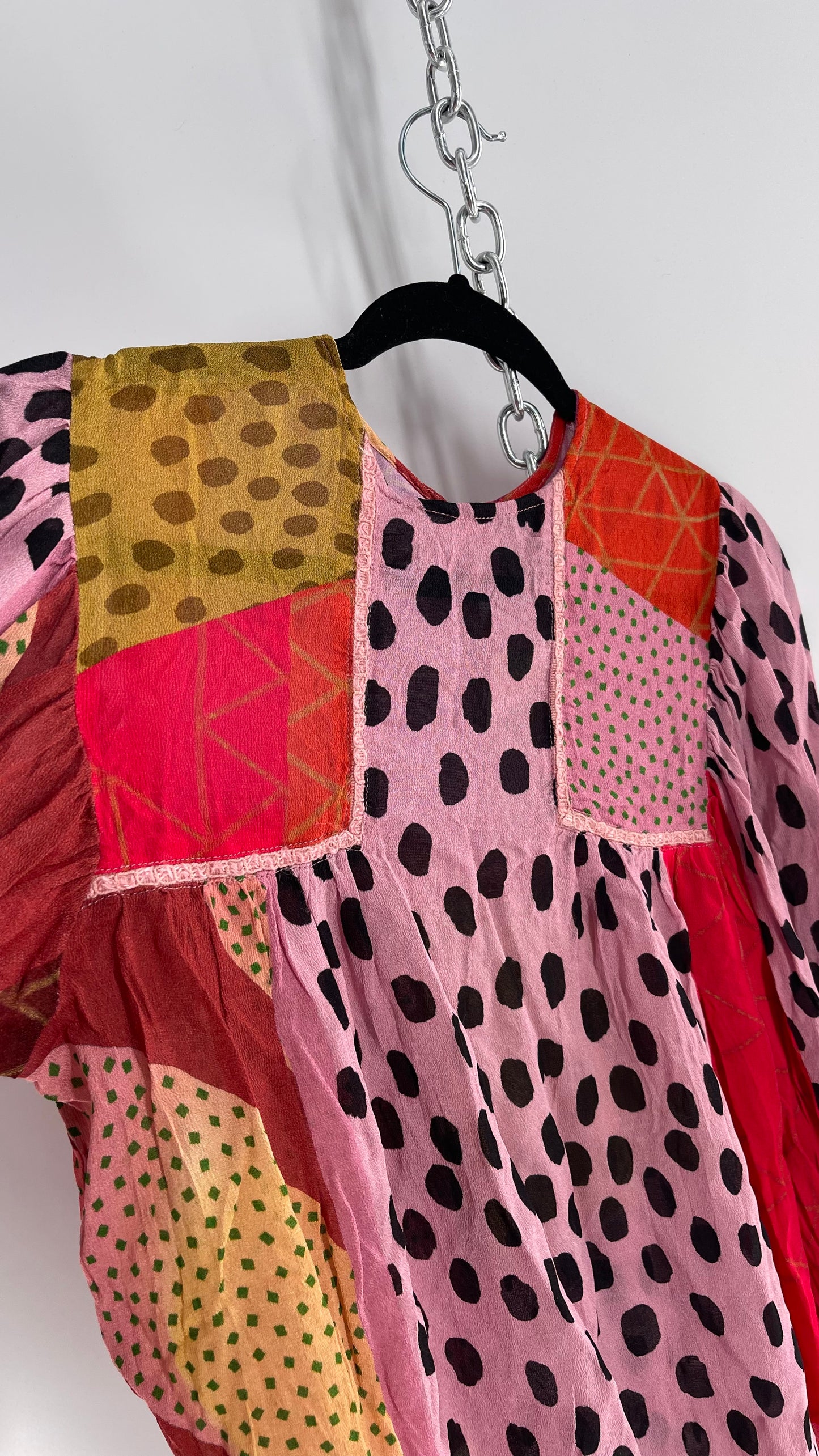 BL^NK Mixed Pattern Warm Toned Blouse (Petite Small)