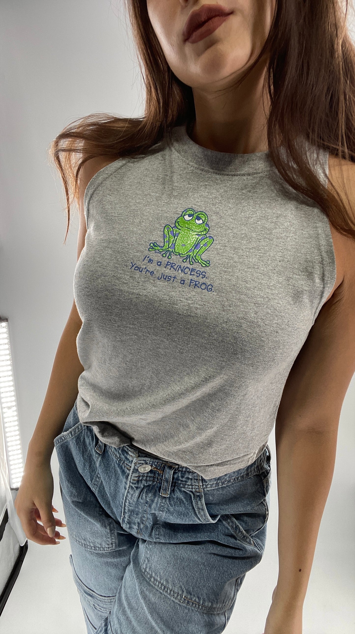 Deadstock Vintage Cropped Tank “I’m a Princess. You’re just a frog”
