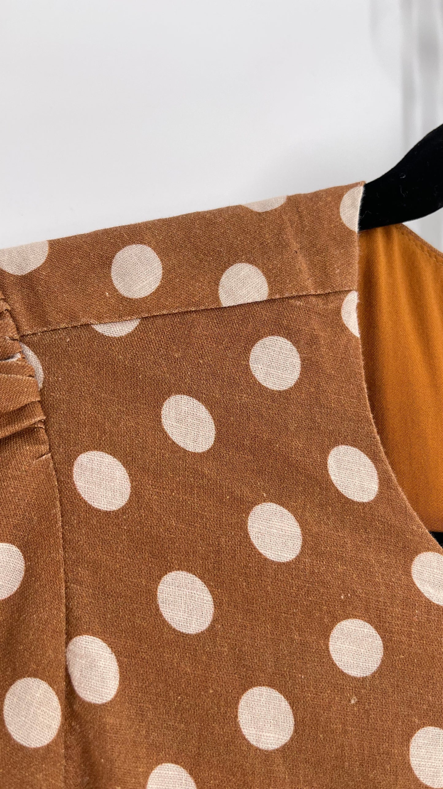 Charlie Holiday Halcyon Brown Polka Dot Open Back Linen (2)
