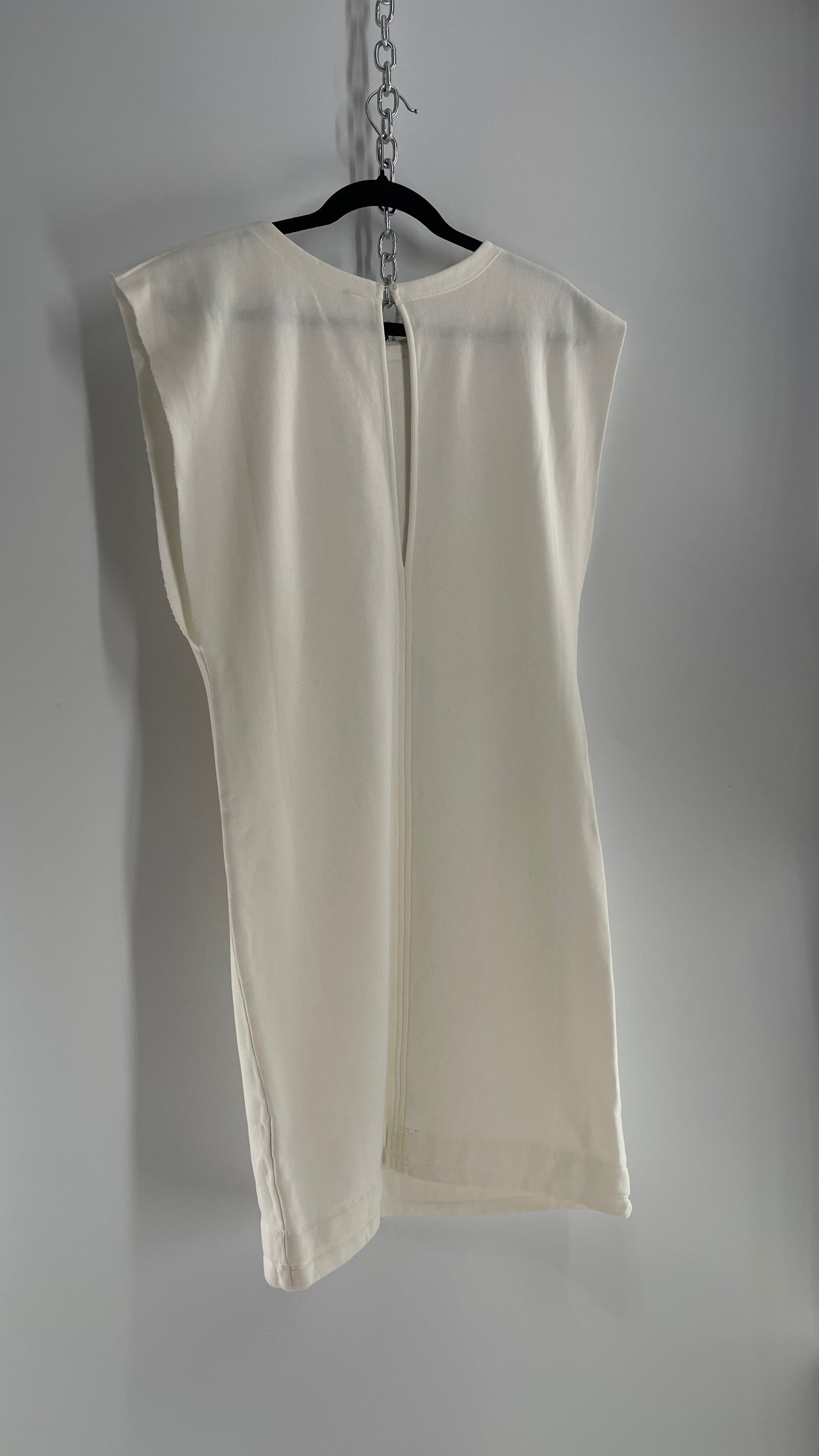 Free People White Sleeveless Jersey Mini Dress (Medium)