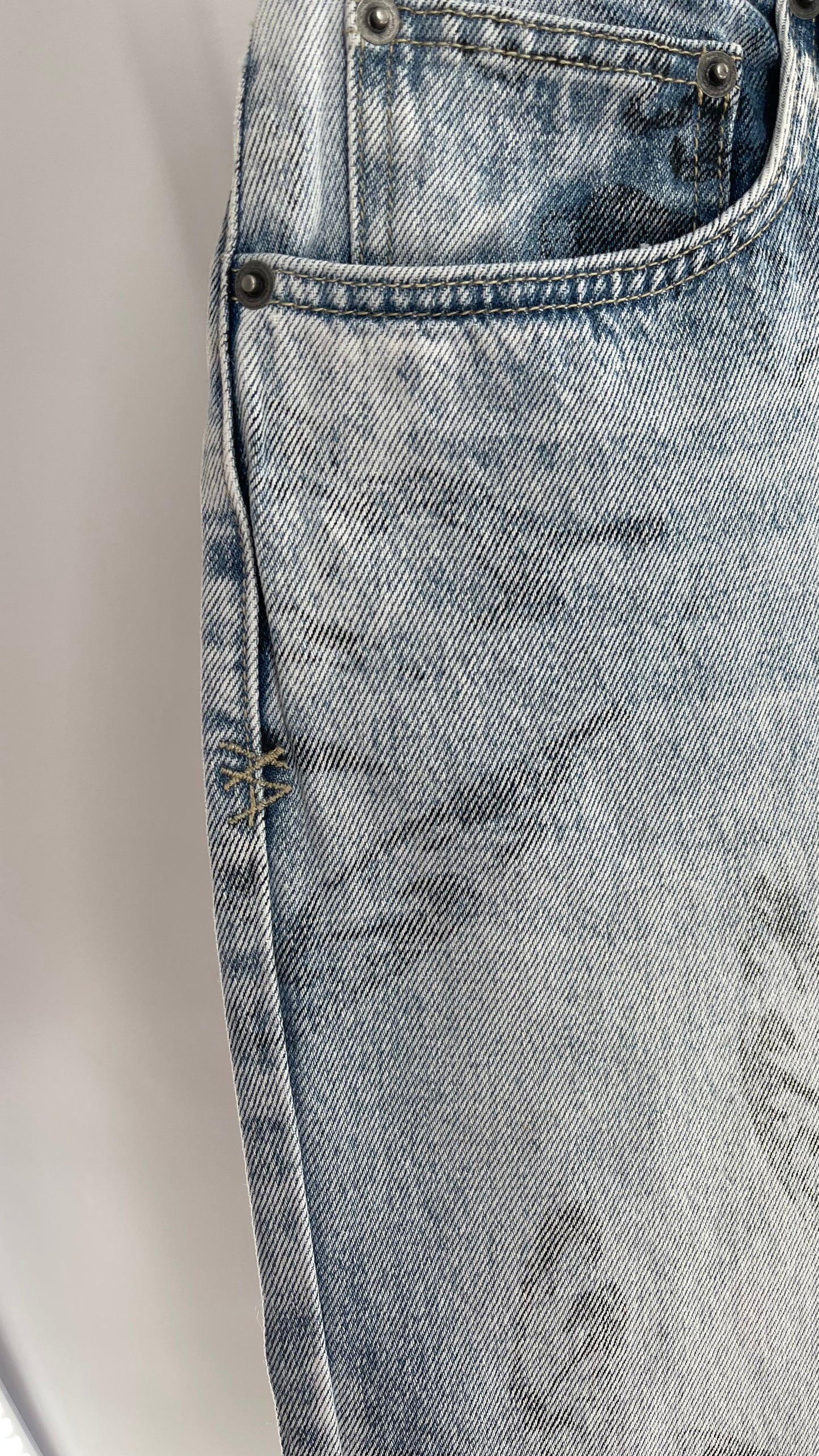 KSUBI Light Wash Butterfly Graphic Jeans with Tags Attached (28)