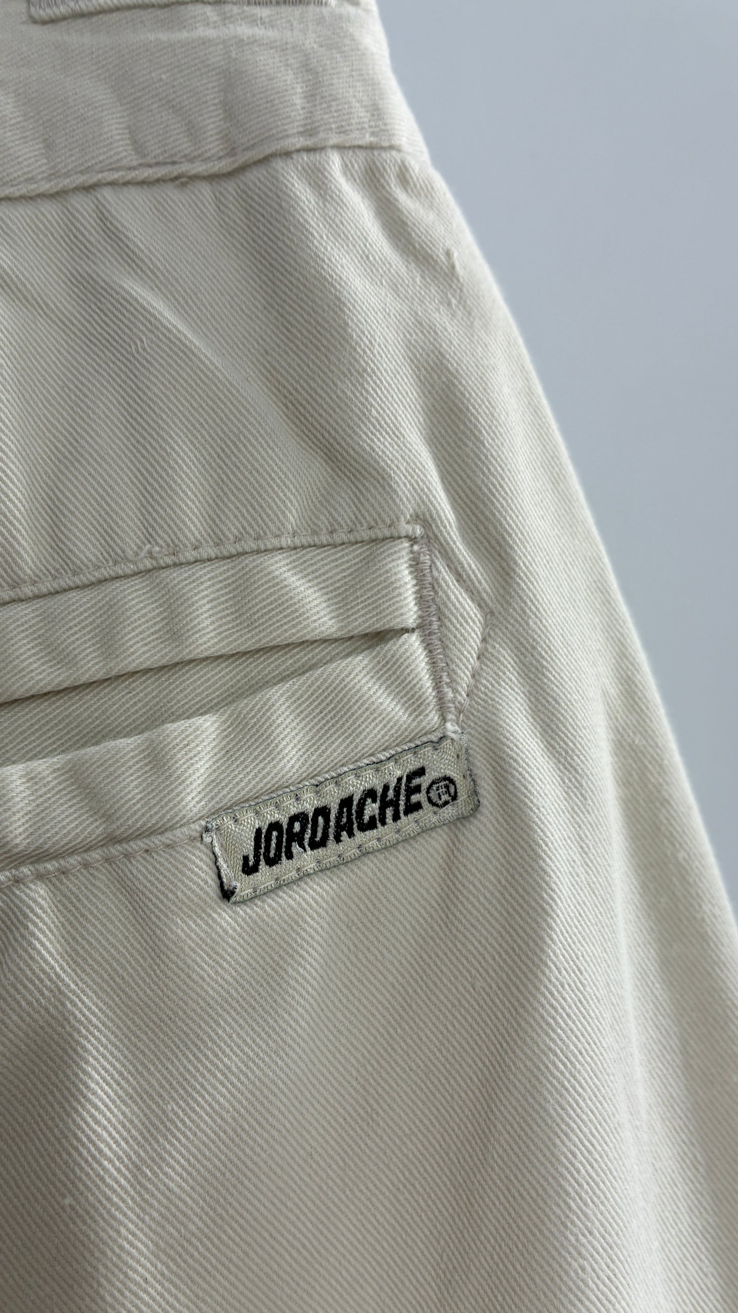 Vintage 1980s JORDACHE Off White High Waisted Pleated Waist Trouser Pant (9/10)
