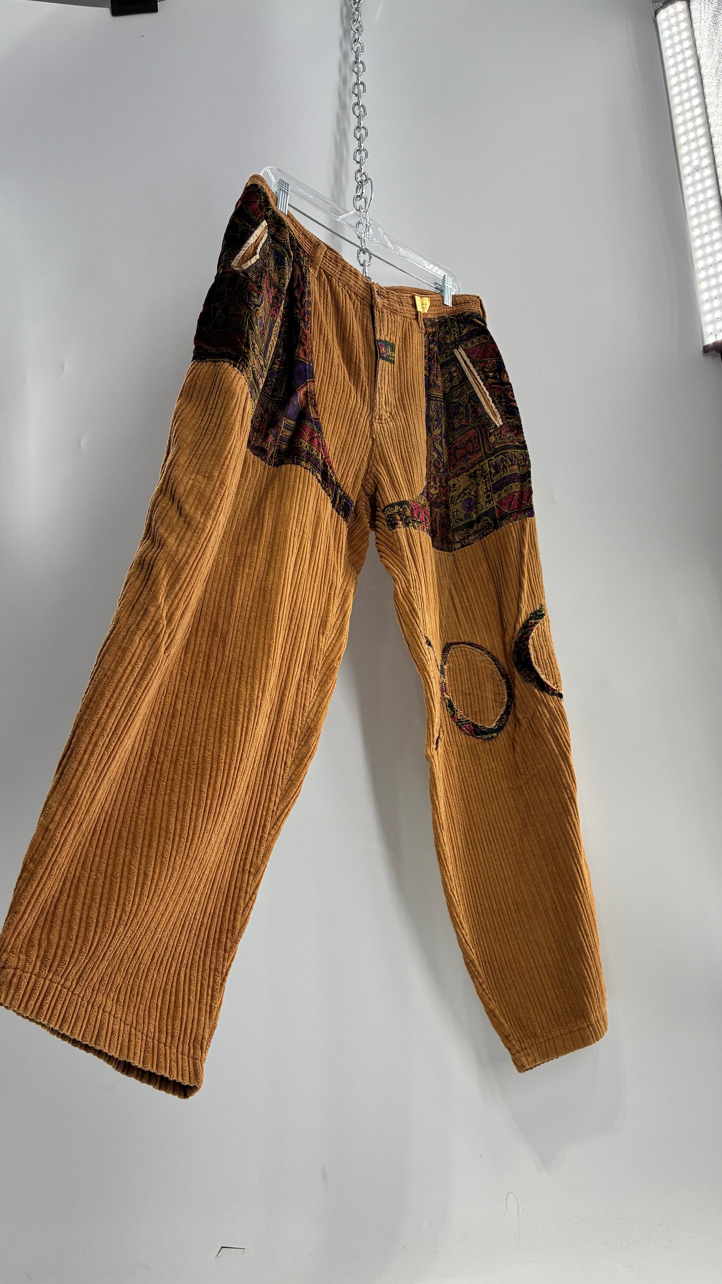 Vintage Men’s 1980s ROCOCO Le Parisien Corduroy Patchwork Pants (Medium)