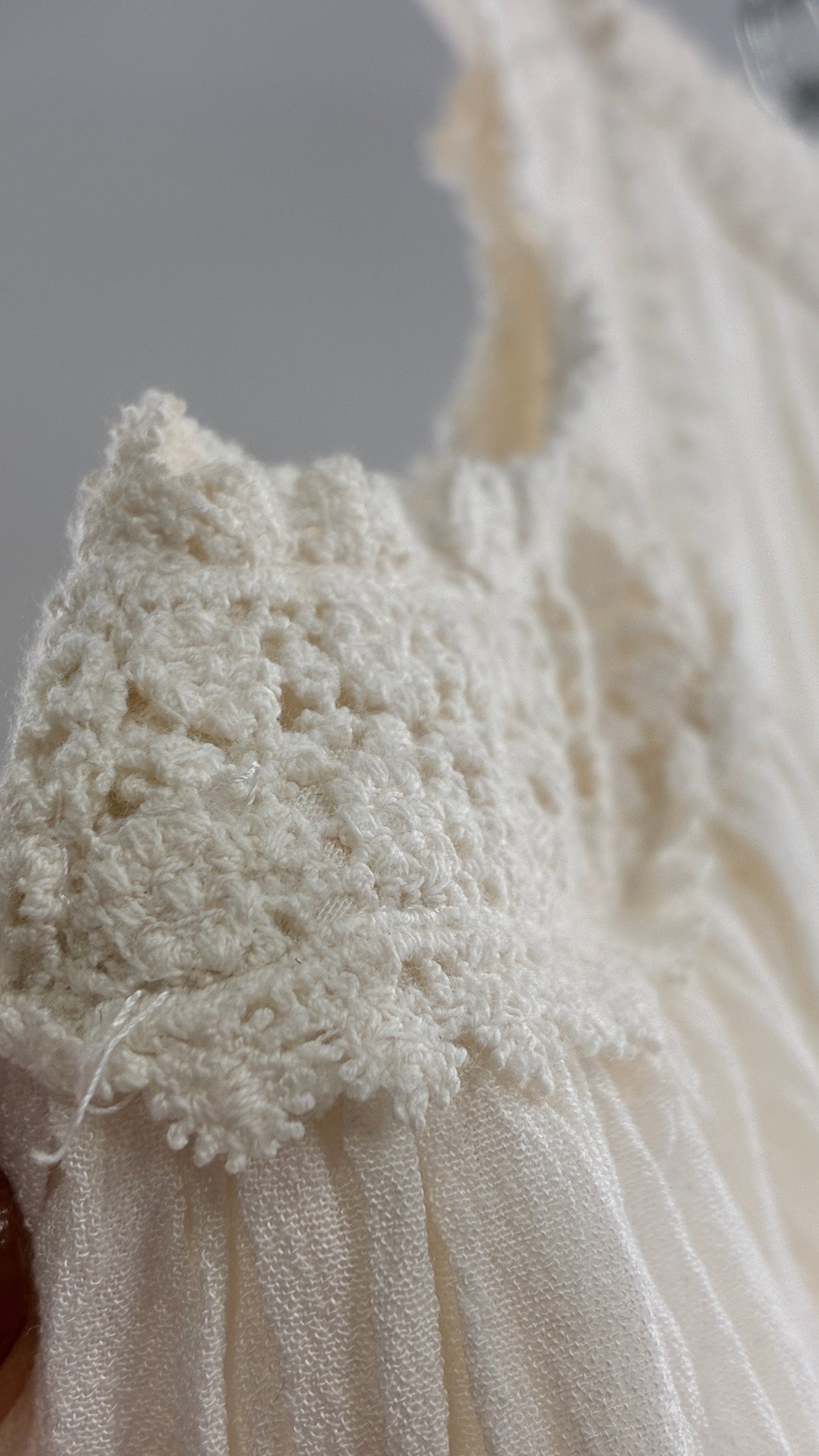 Free People X Sea Gypsies Voluminous Off White Drape Sleeve Blouse with Lace Detailing (XS)