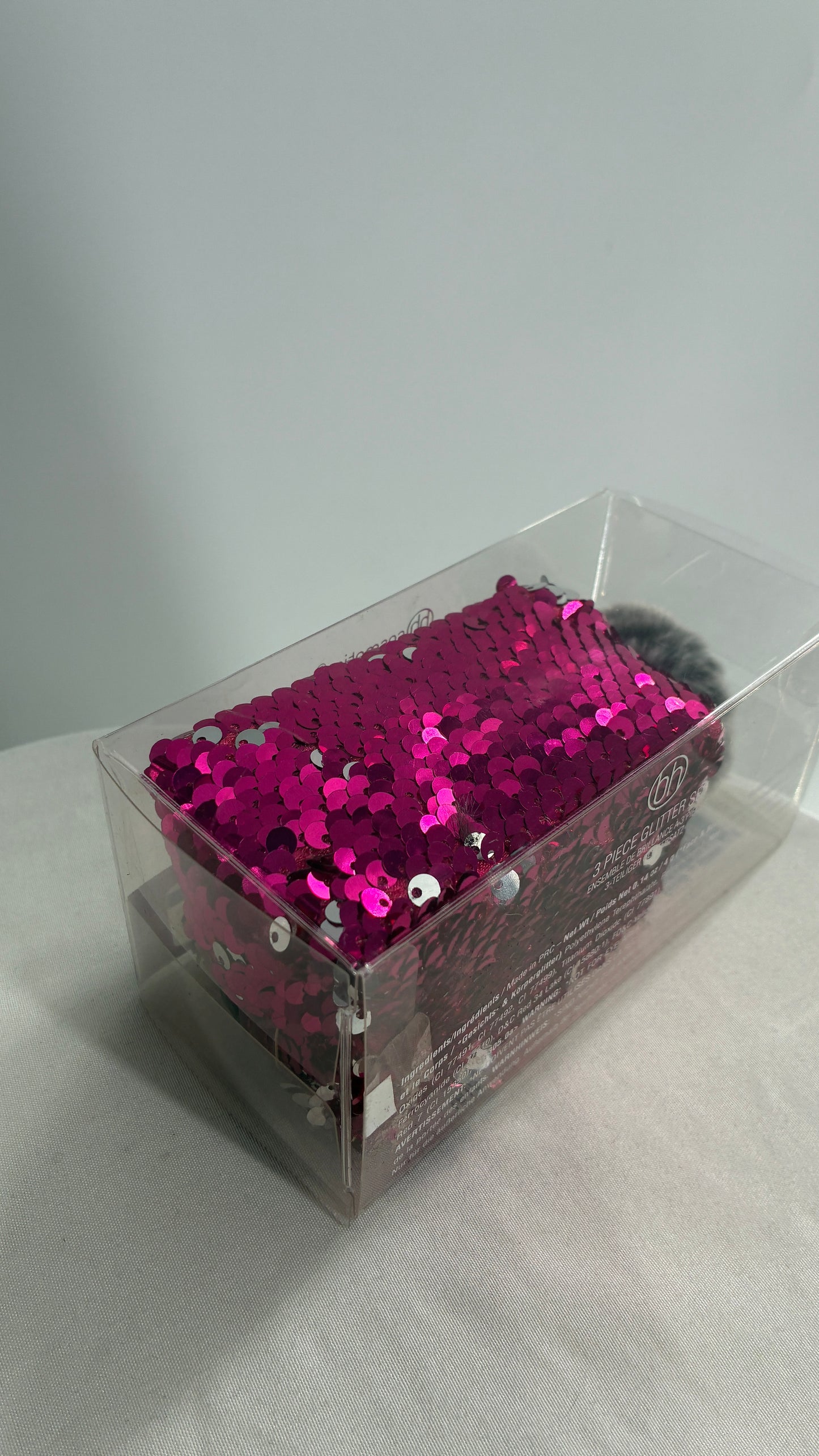 Urban Outfitters Fuchsia Pink Sequin Mini Bag with 3 Piece Glitter Set