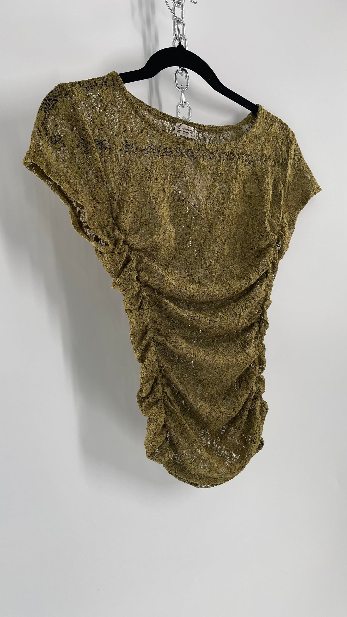 Intimately Free People Army Green Lace Ruche Side T (XS)