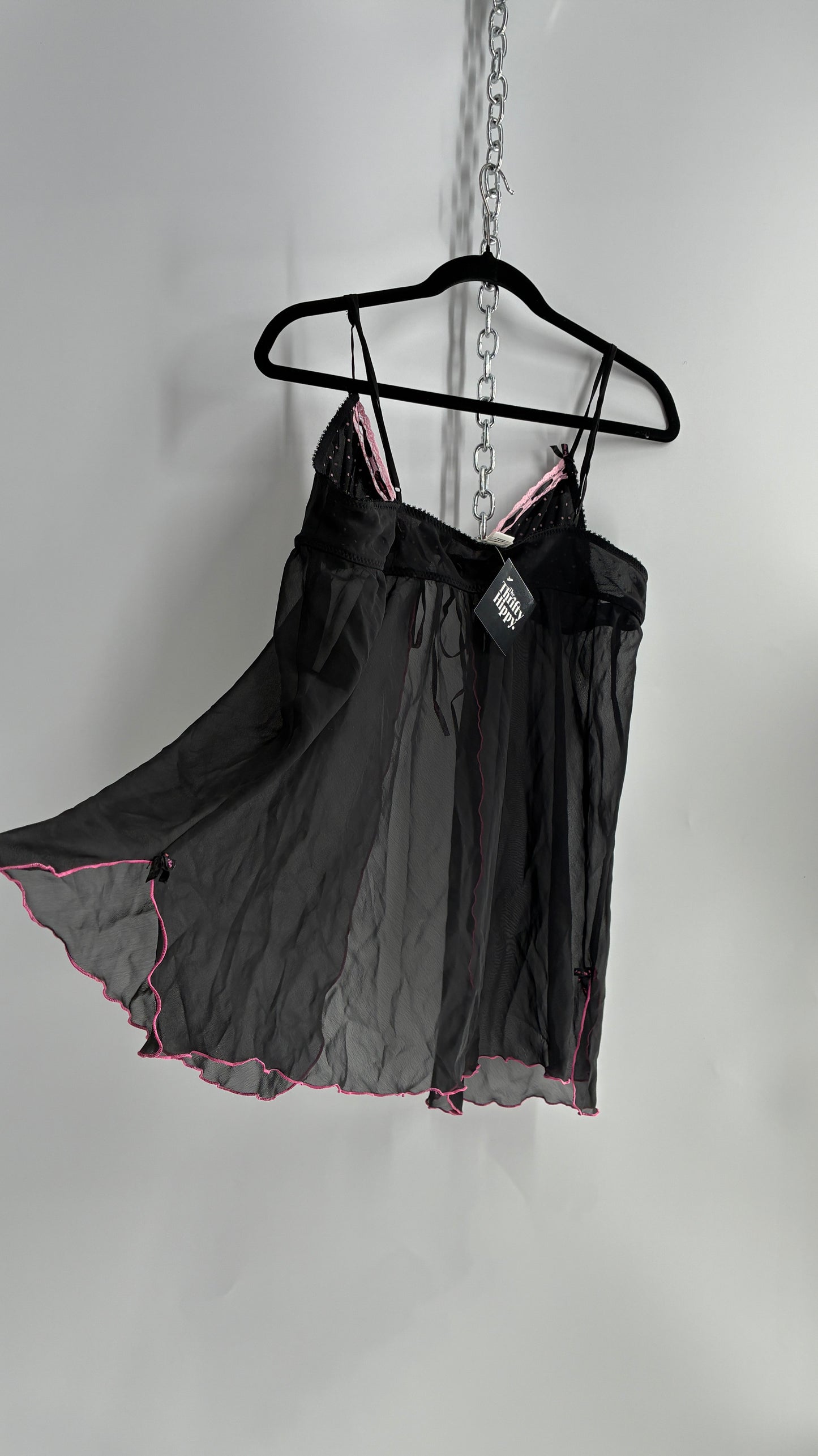 Vintage “Friday I’m in Love. Saturday I go crazy.” Heart Patchwork Polka Dot Camisole (M)