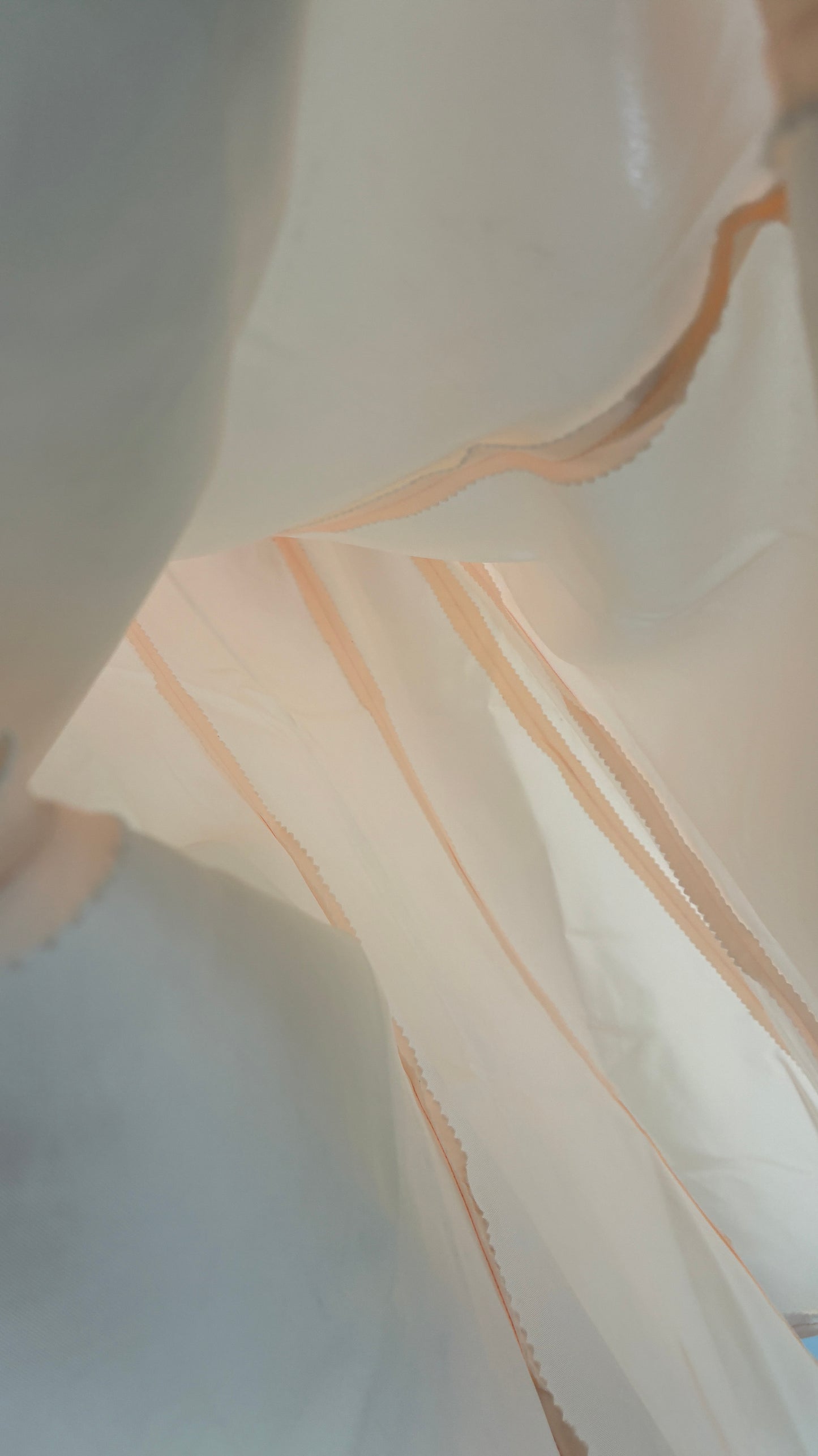 Vintage Peach Toned Satin Handmade Mermaid Style Paneled Skirt