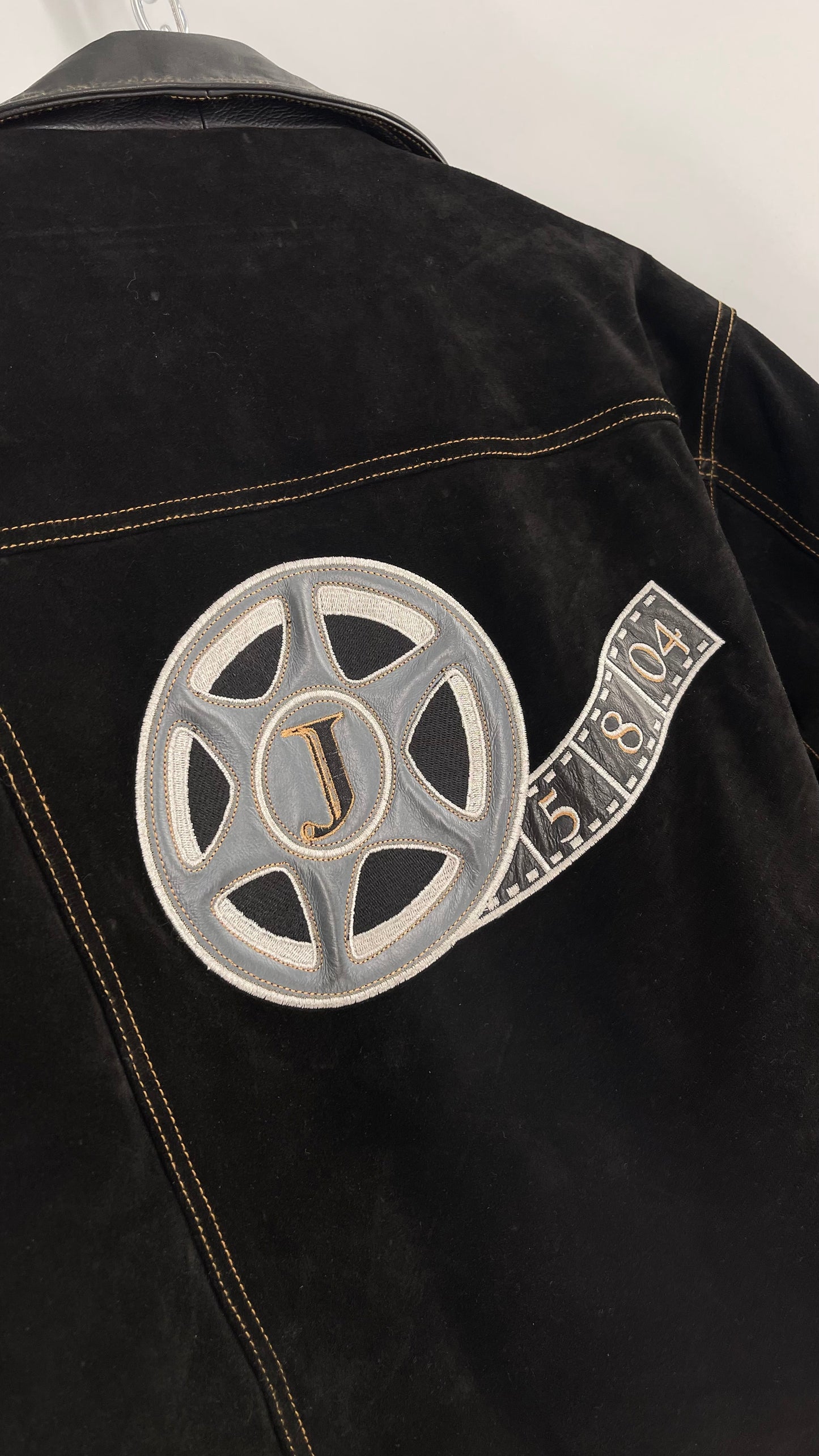 Vintage Extreme Black Suede Heavy Duty Cinematic Jacket (Medium)