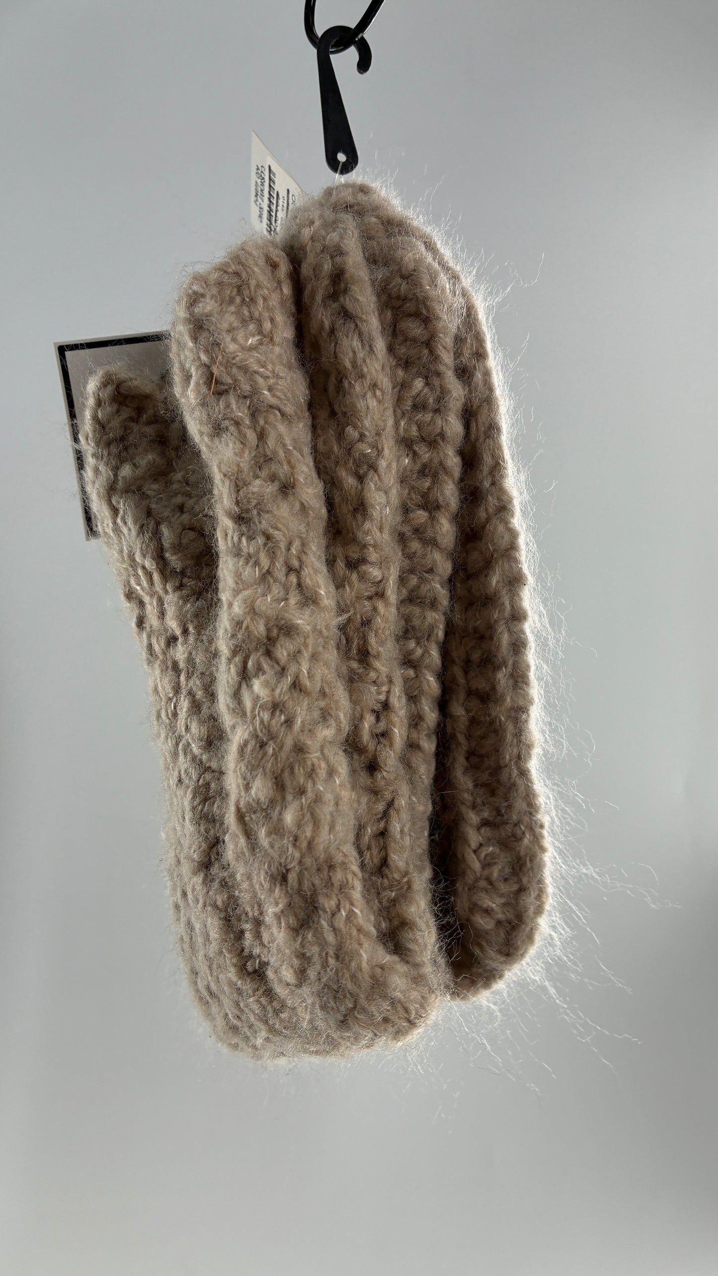 Urban Outfitters Ultra Thick Fluffy Knit Beige Socks