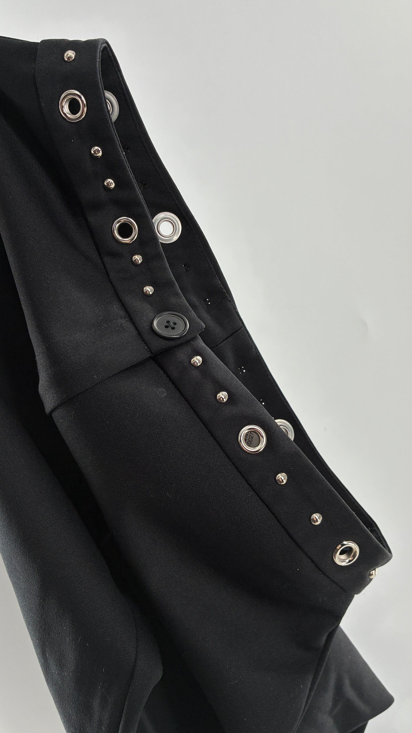 Vintage 1990s JOE BENBASSET Black Kickflares with Studded, Grommet Waistline (5)