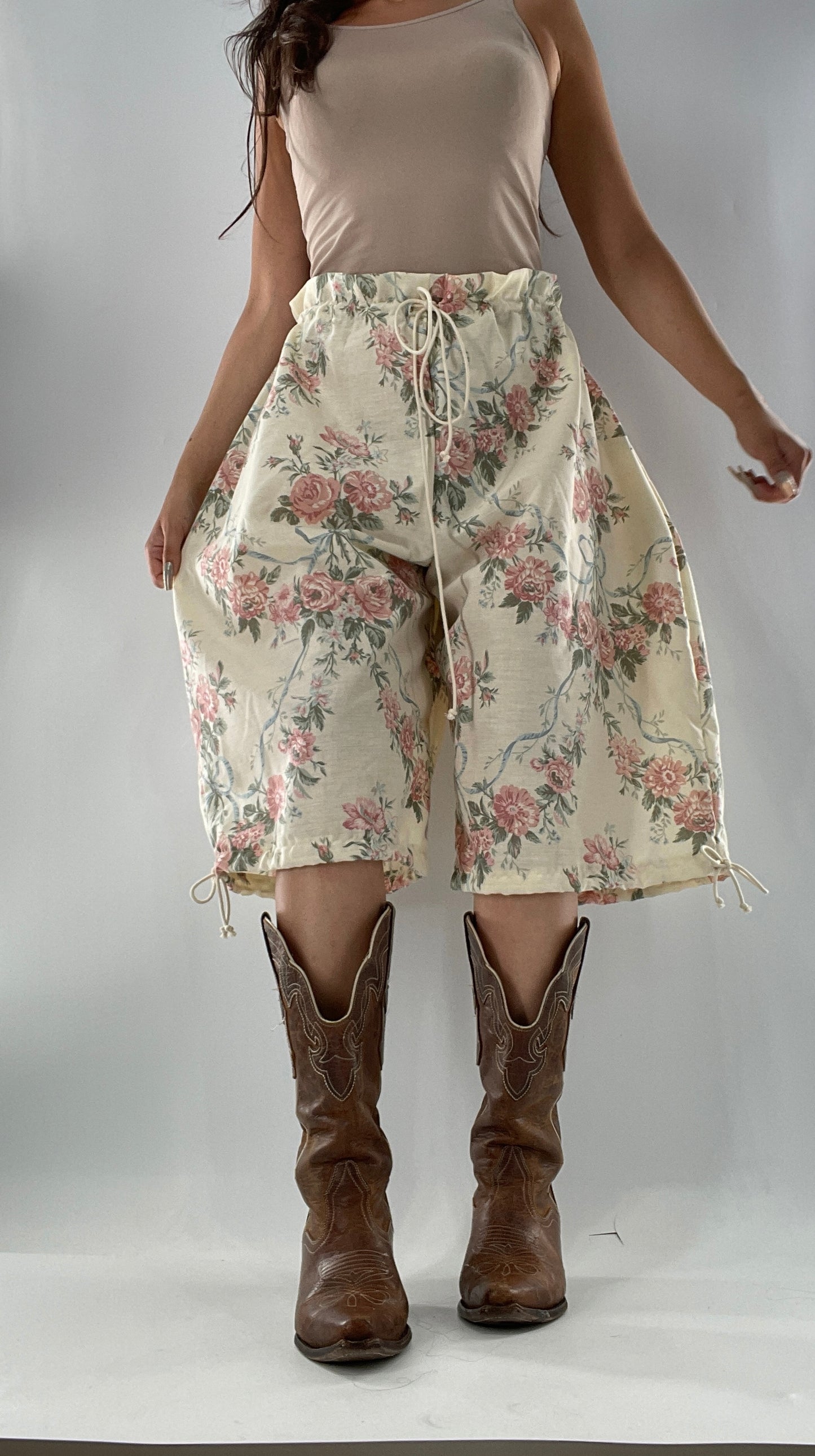 Custom Vintage Cottage Short/Capri Oversized or Cinched (One Size)
