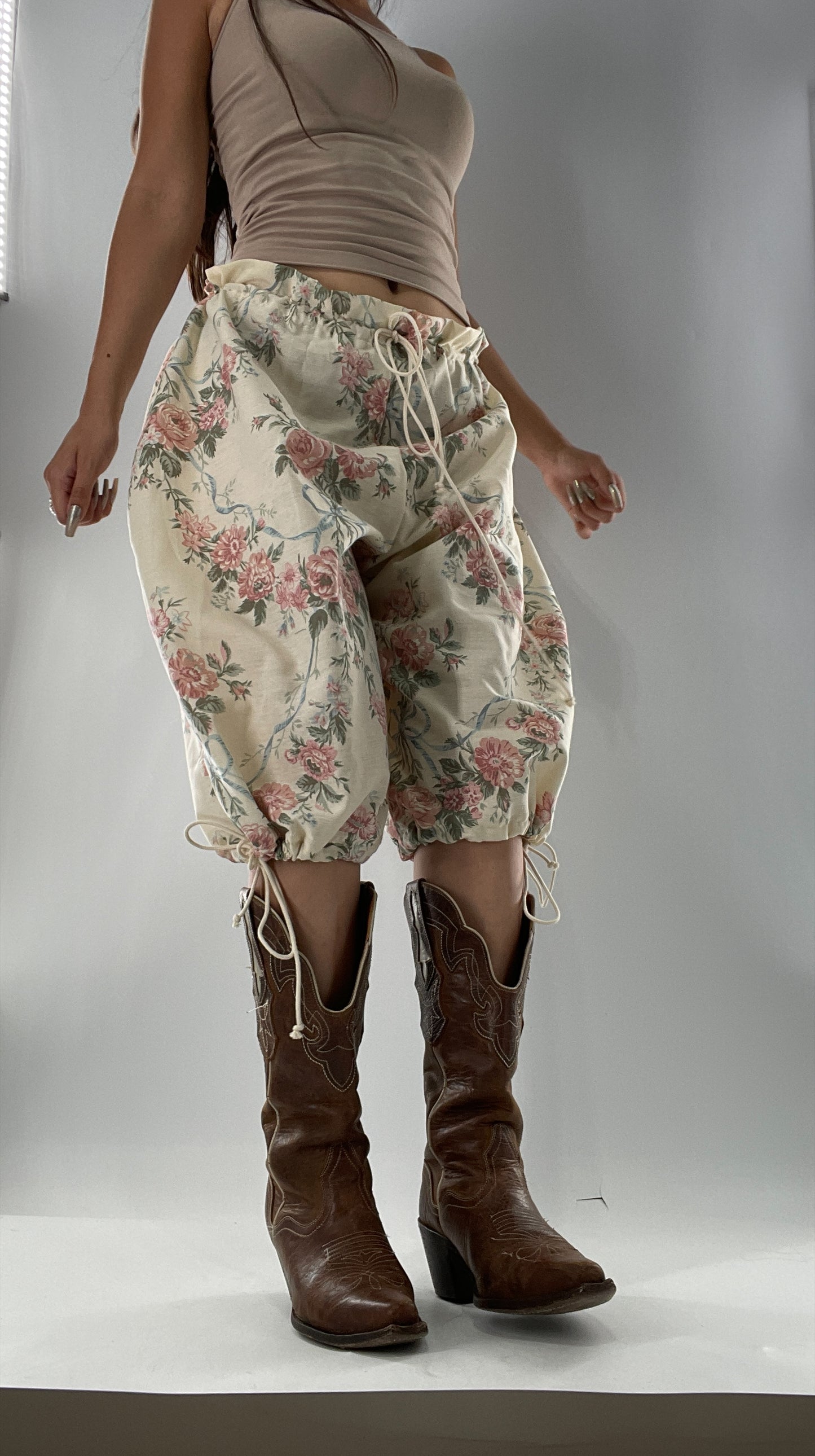 Custom Vintage Cottage Short/Capri Oversized or Cinched (One Size)