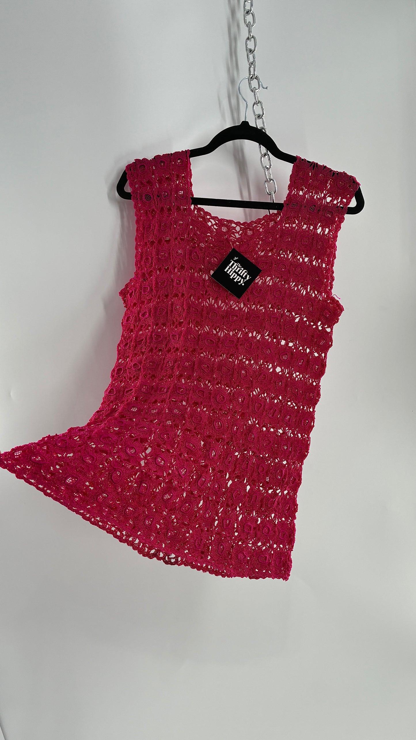 Vintage Handmade Crochet Hot Pink (Medium)