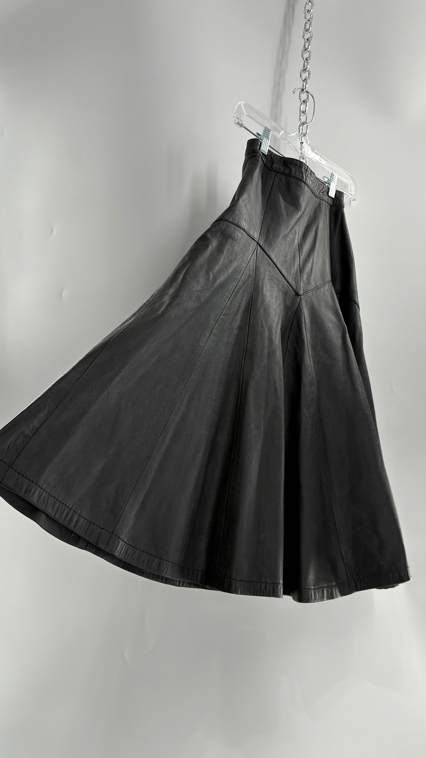 Vintage Fergs Omorro Leather Full Circle Skirt Made in Italy (XS)