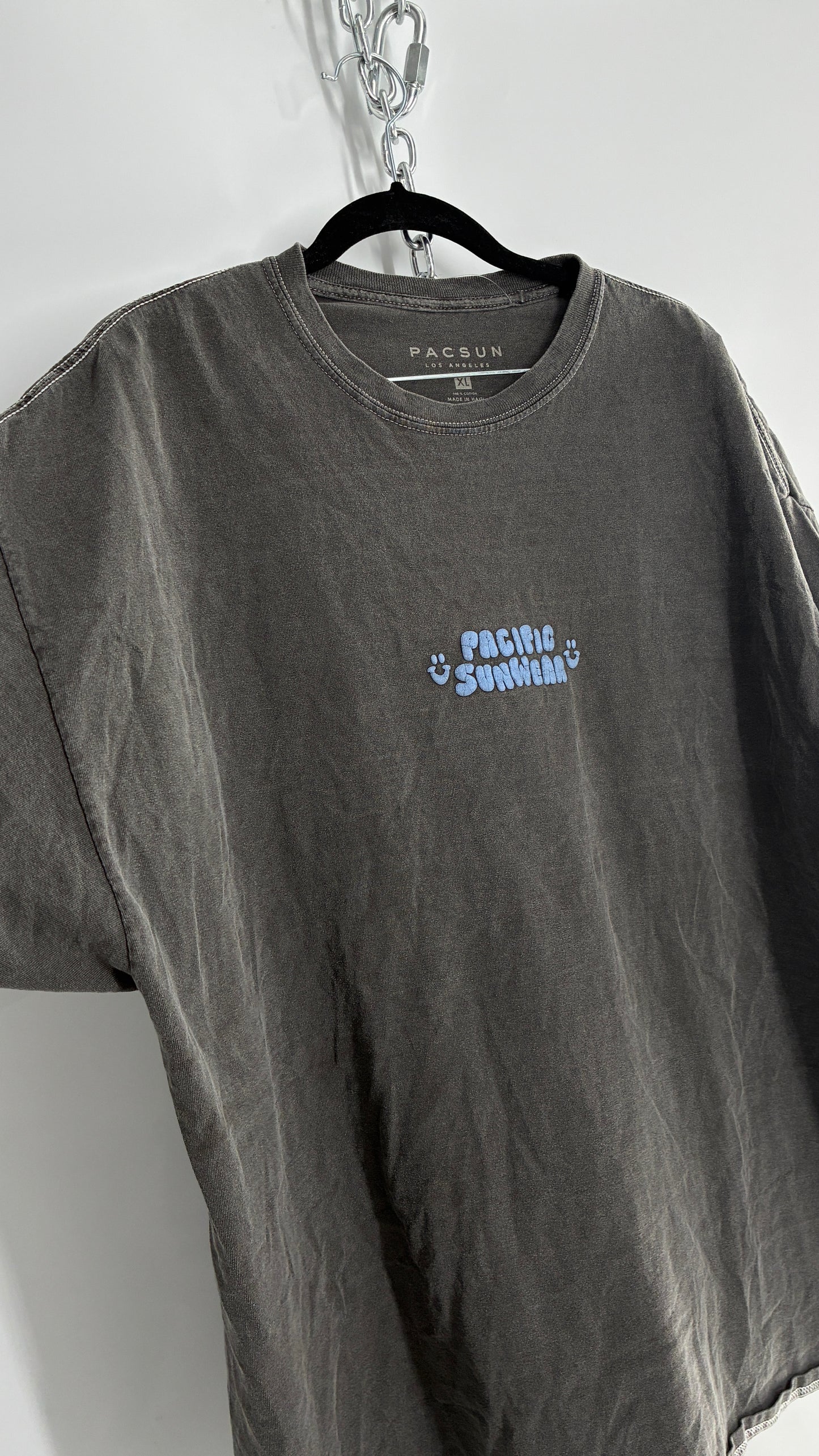PACSUN Grey Oversized Puff Print T Shirt (XL)