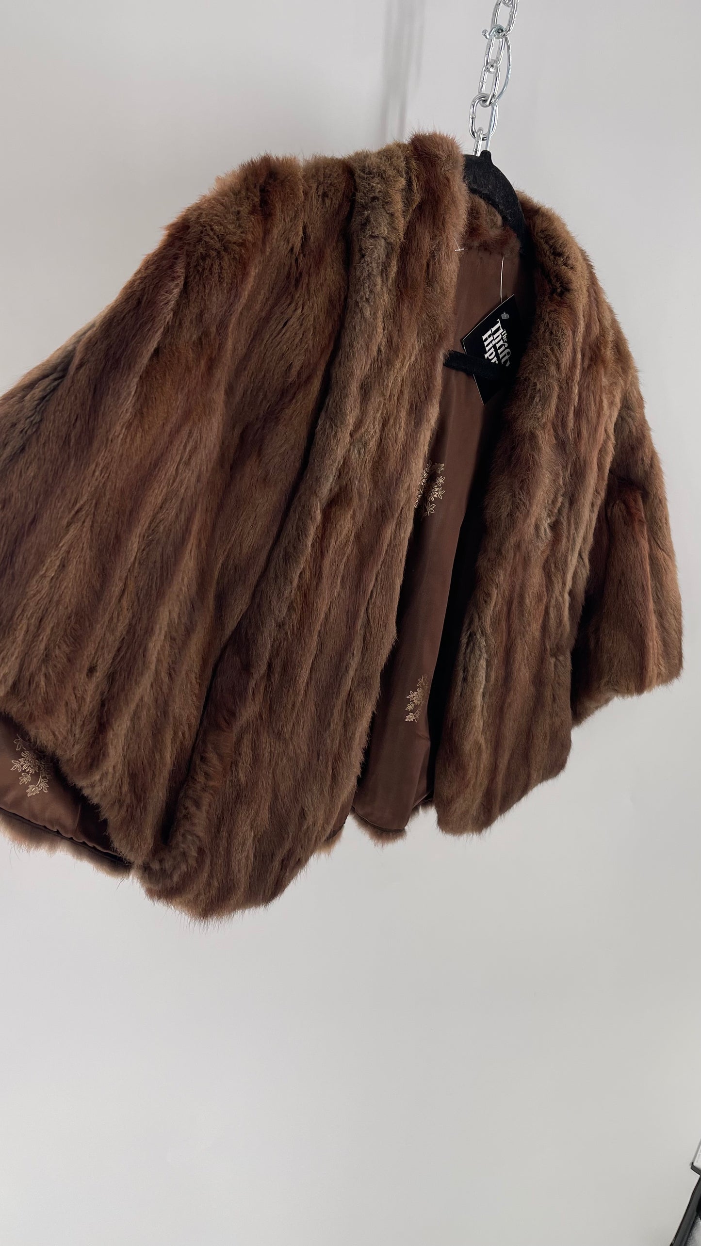 Vintage Brown Multi-toned Cape (One Size)