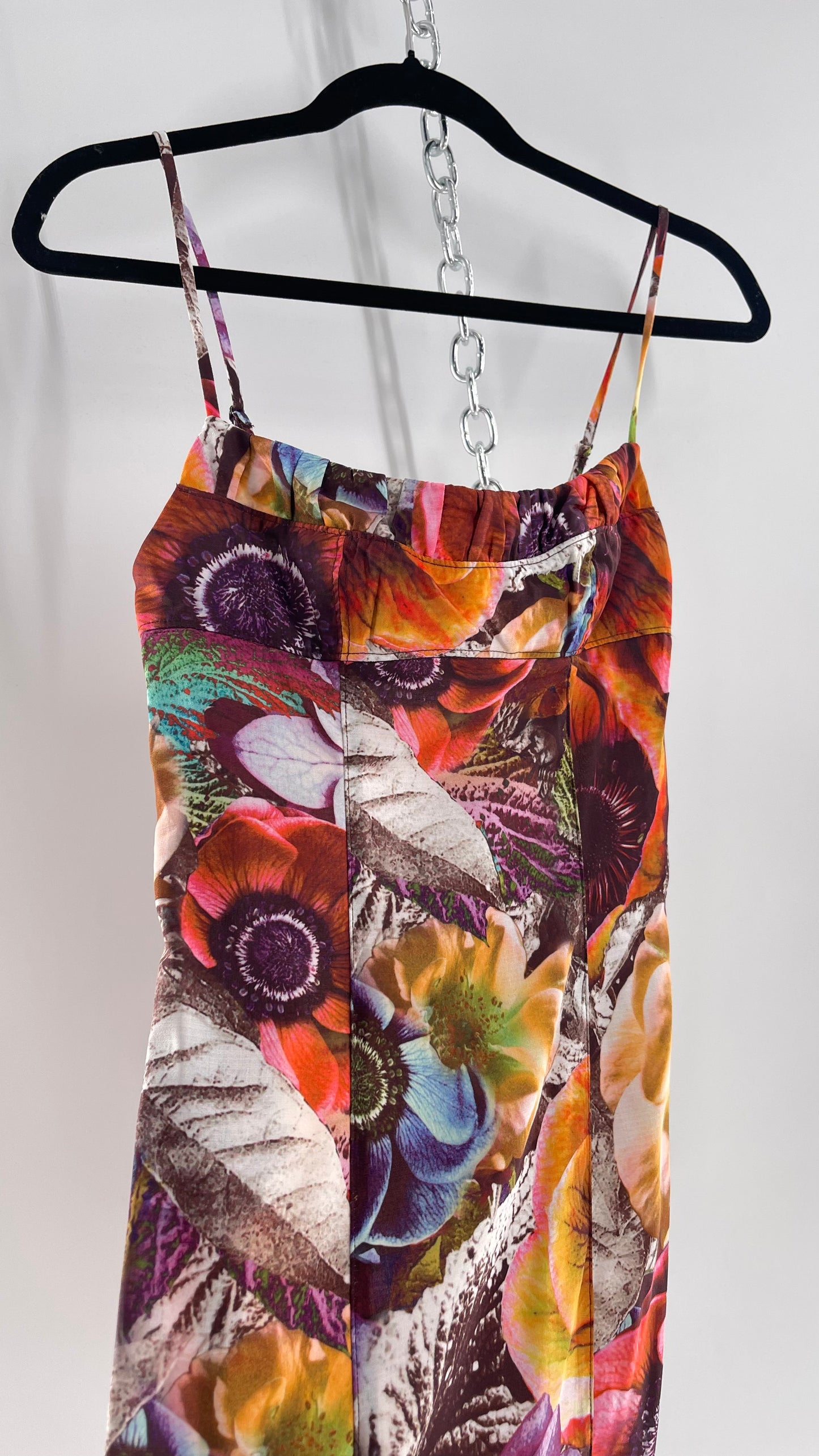 Urban Outfitters Colorful Floral Graphic Psychedelic Mini Dress (XS)