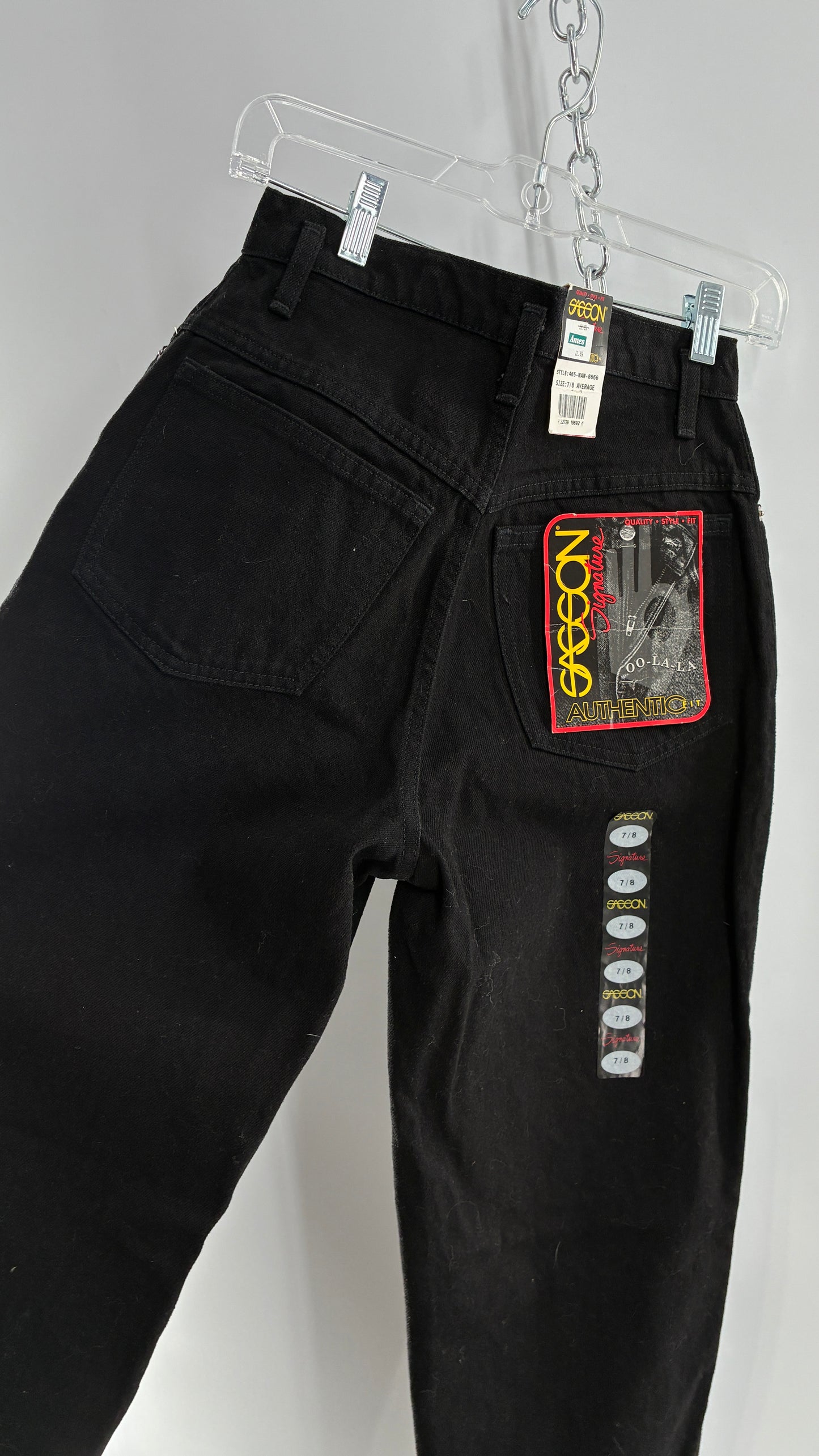 Deadstock Vintage 1980s SASSON Black High Waisted Mom Jean (7/8)