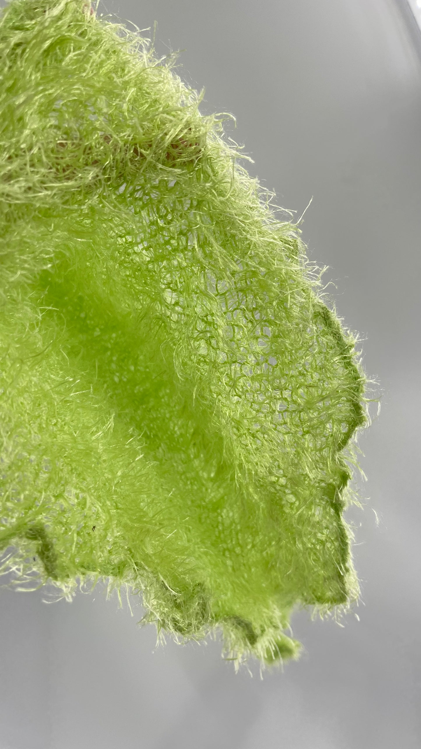 Vintage Green Knit Fuzzy Scarf