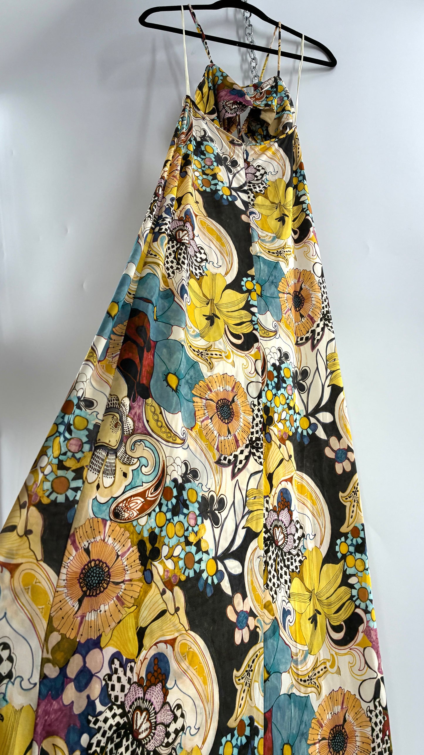 ALEXIS Cassandra Cut Out, Graphic Florals Maxi Dress (XS)