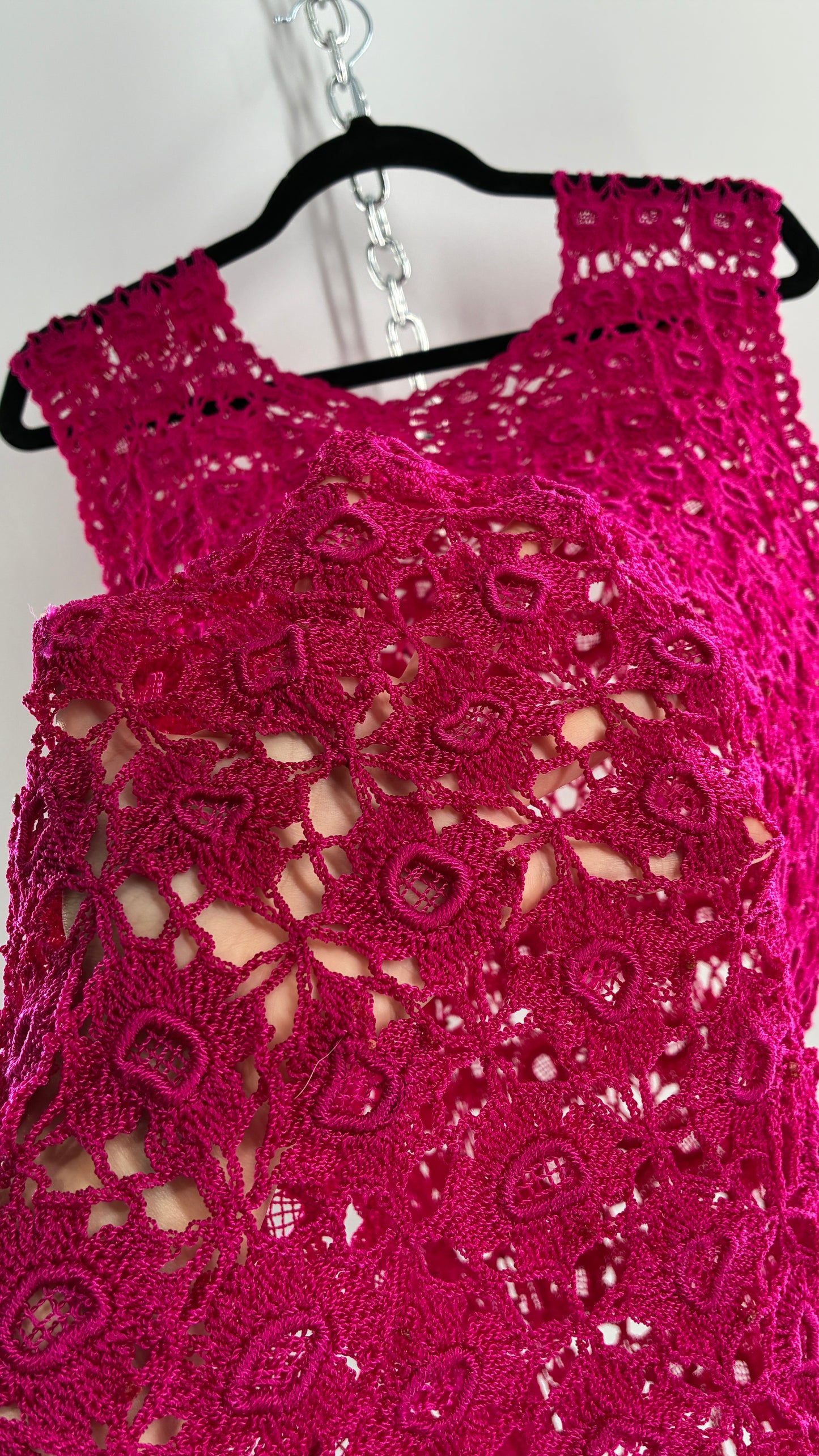 Vintage Handmade Crochet Hot Pink (Medium)