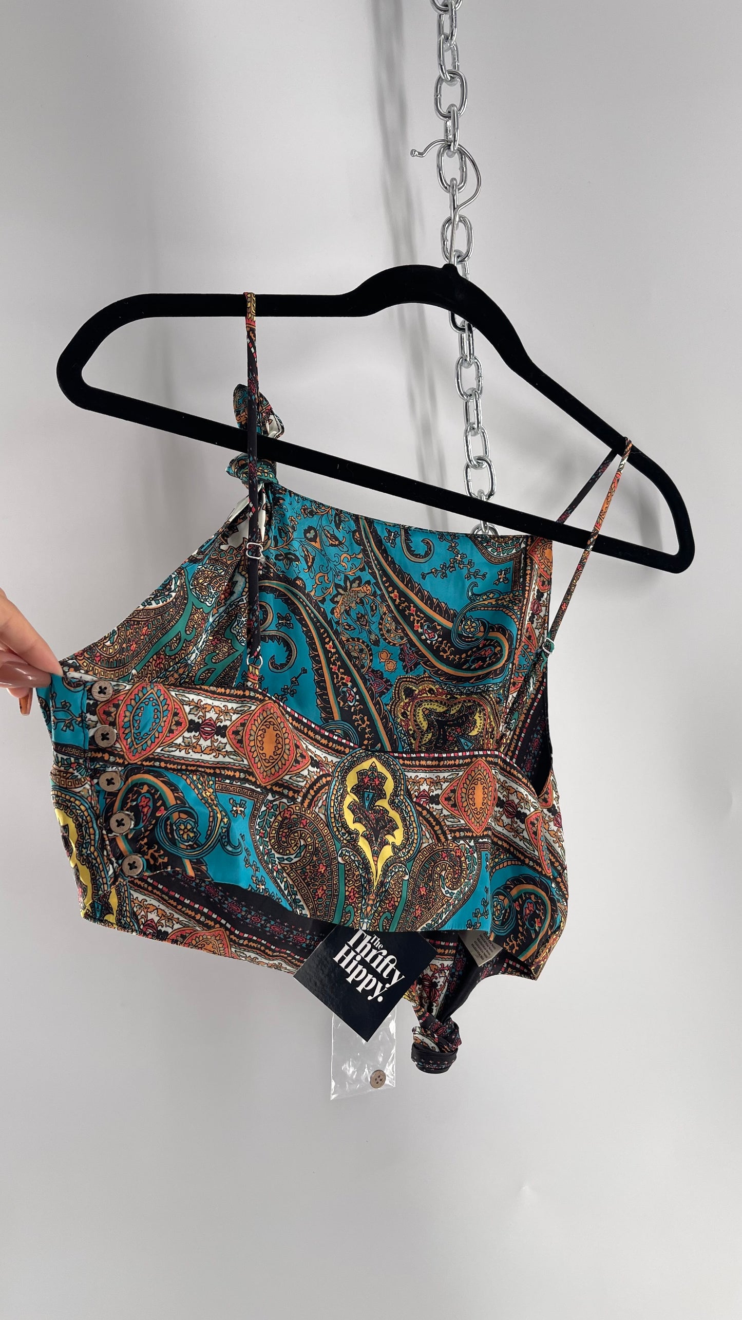Intimately Free People Satin Paisley Crop with Knot Details (2)