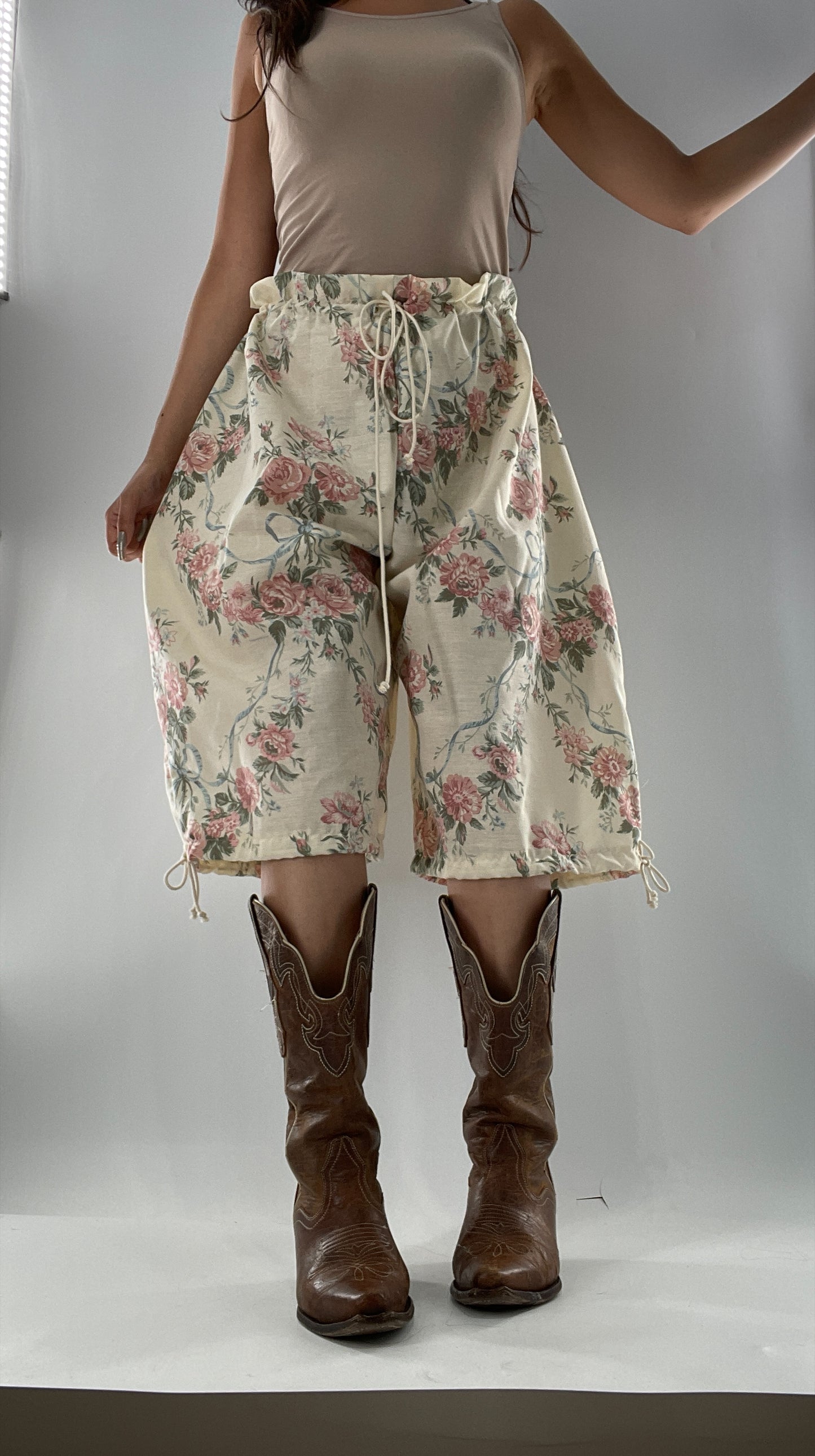 Custom Vintage Cottage Short/Capri Oversized or Cinched (One Size)