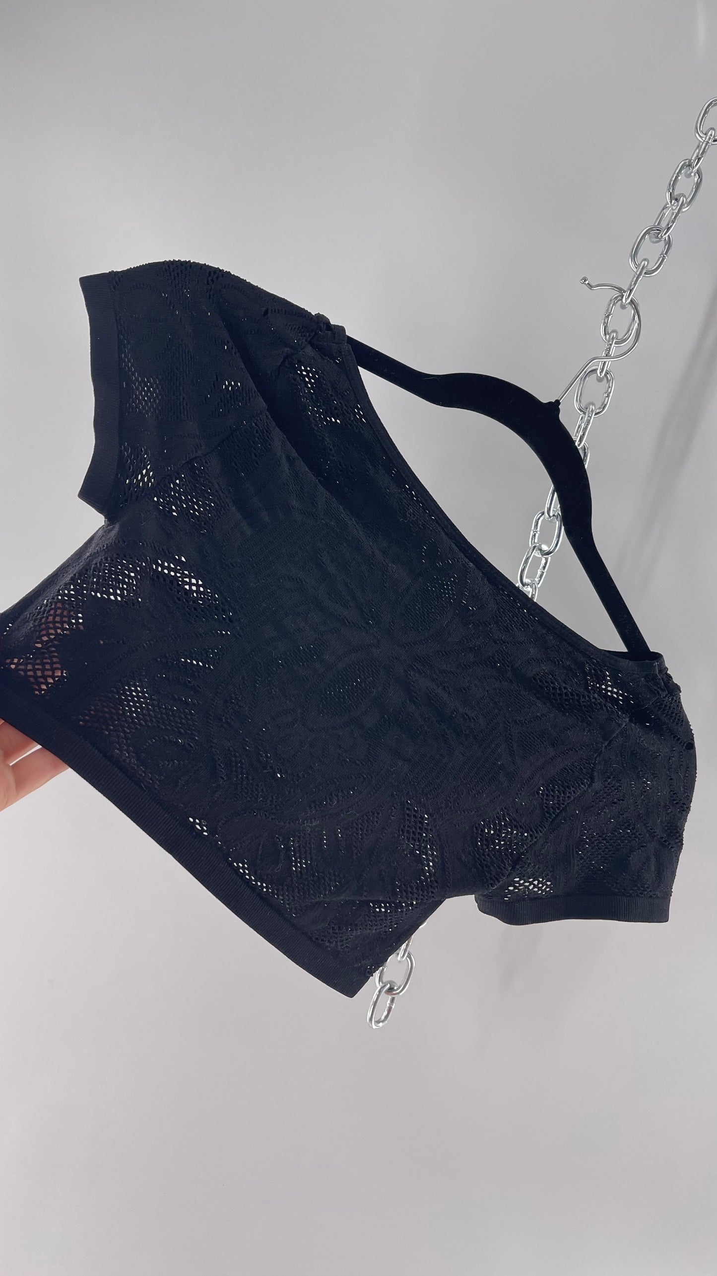 Intimately Free People Spandex Lace Cropped Short Sleeve (XS/S)