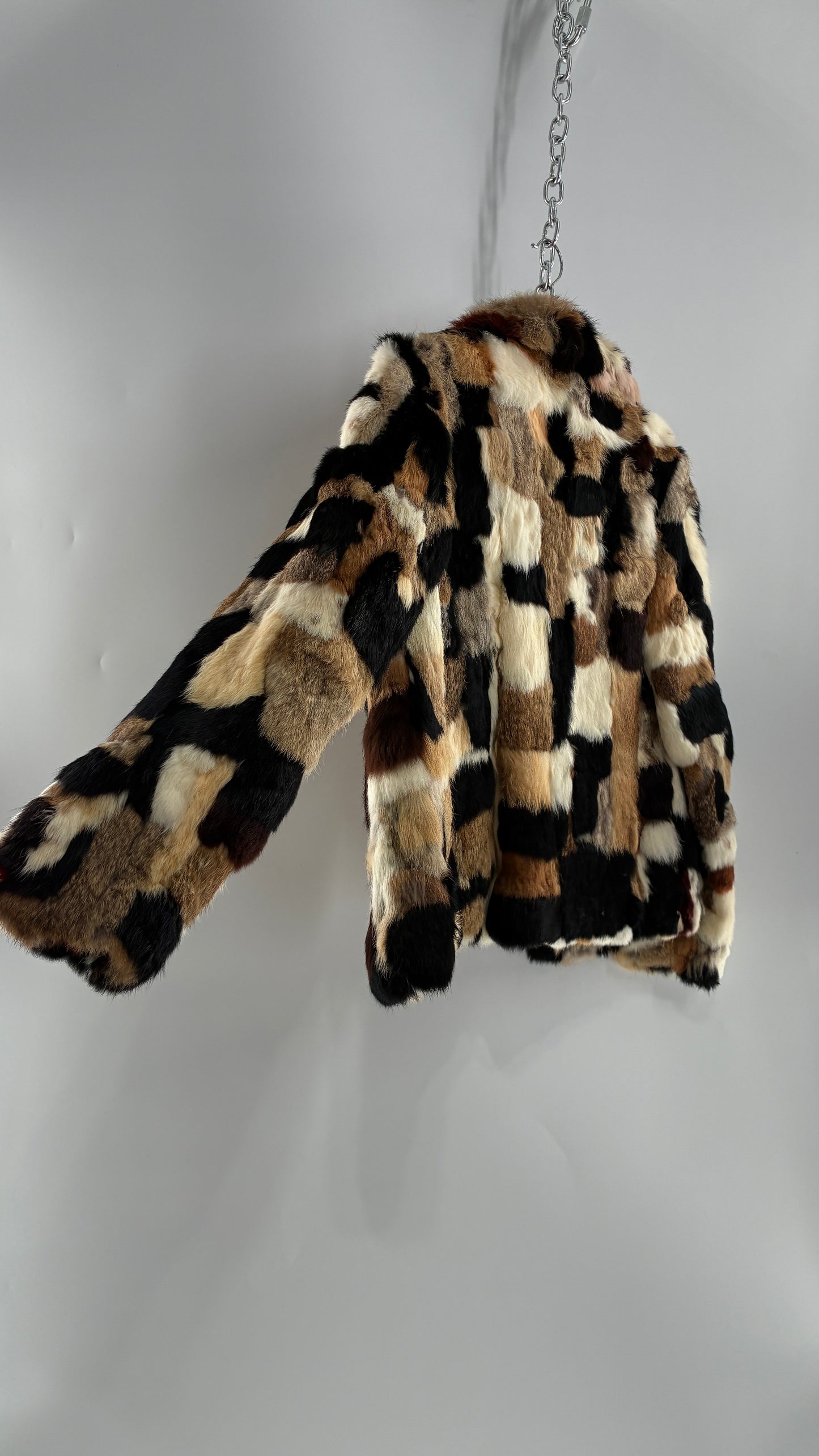 Vintage 1970s FURMOSTE Genuine French Rabbit Fur Patchwork Jacket (7/8)