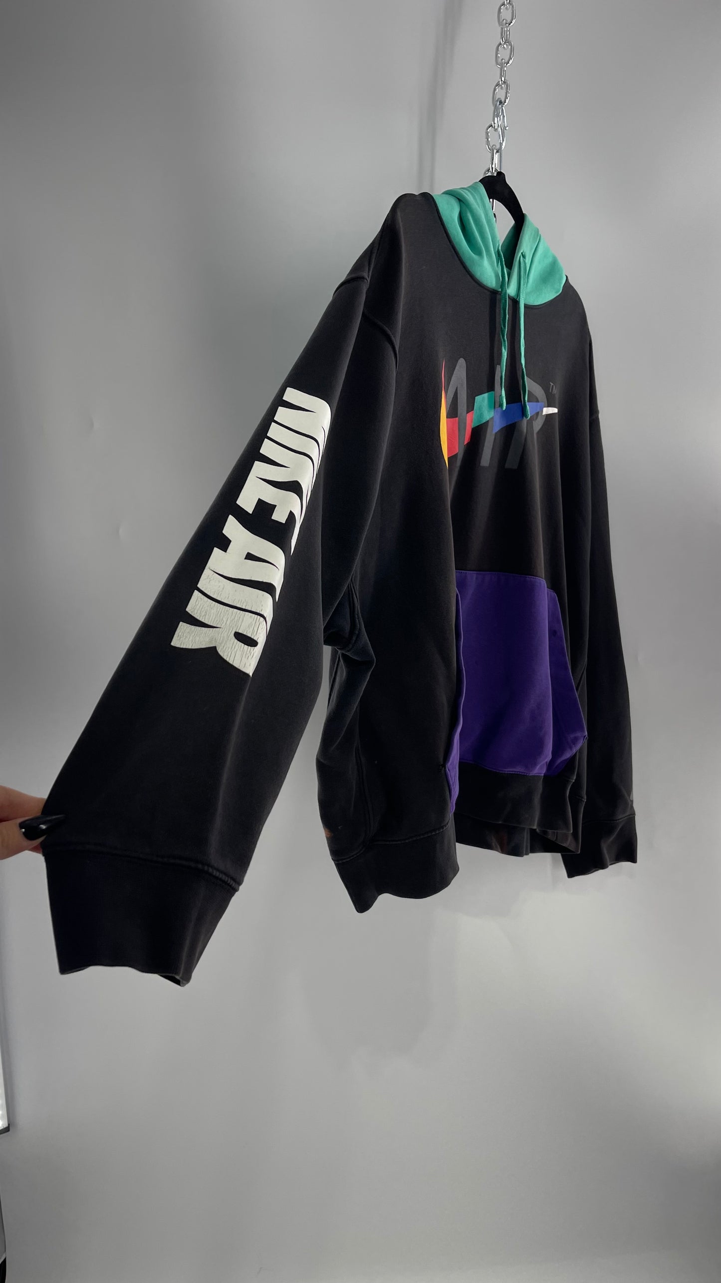 NIKE Air Color Block Nintendo Aesthetic Hoodie (XXL)