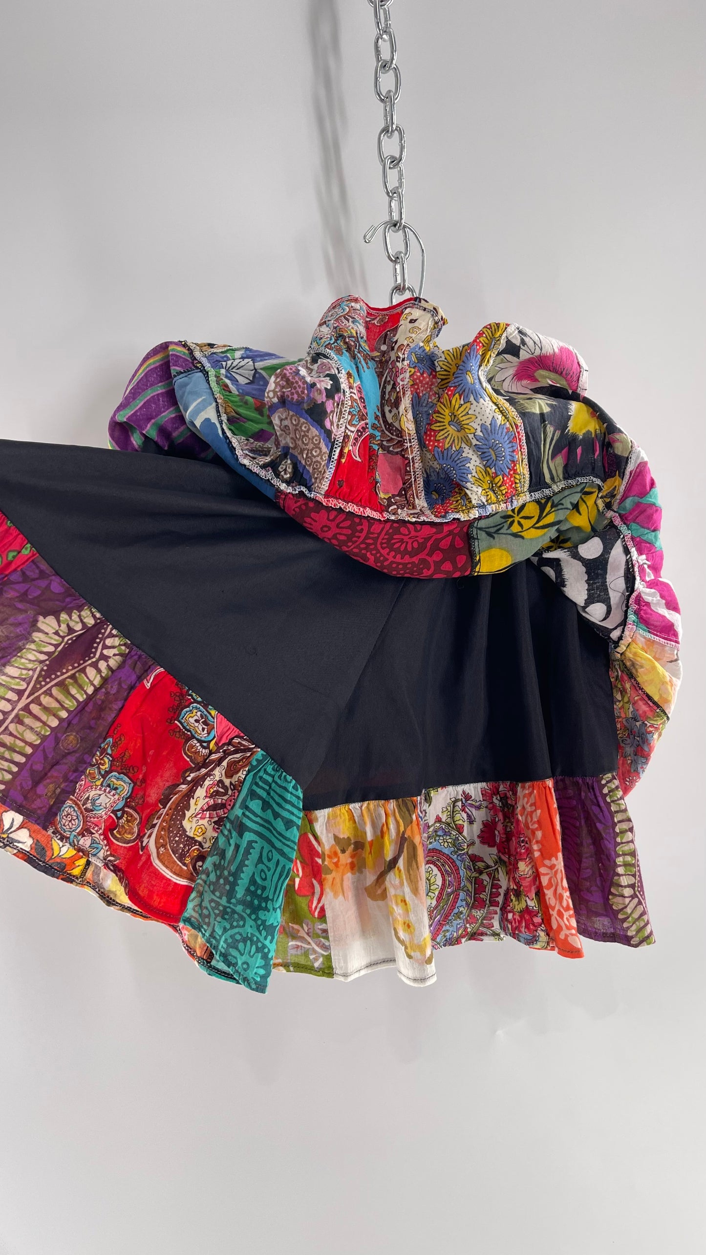 Vintage Bai Tong Tropical Patchwork Shorts/Skort (Medium)
